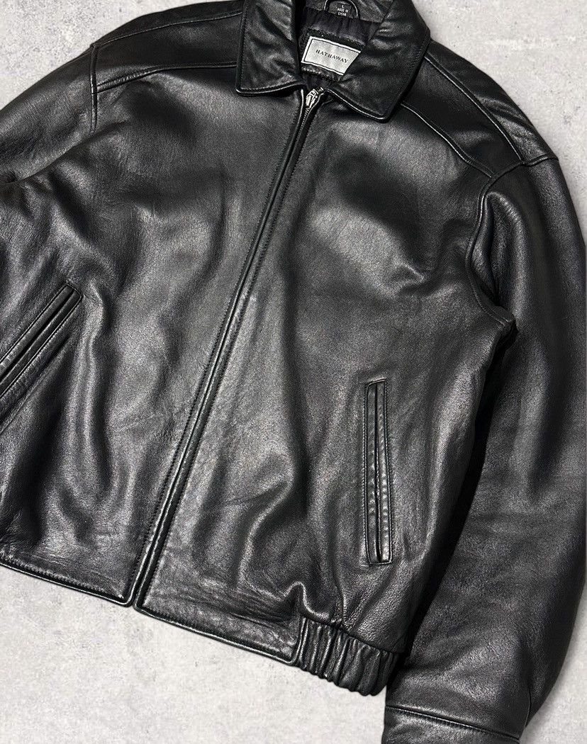Leather Vintage real leather collared zip jacket Size US L / EU 52-54 / 3 - 3 Thumbnail