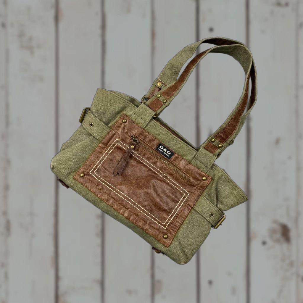 Dolce & Gabbana VINTAGE Dolce&Gabbana DG Logo Bag Women Shoulder Bag Green Leather Size ONE SIZE - 1 Thumbnail