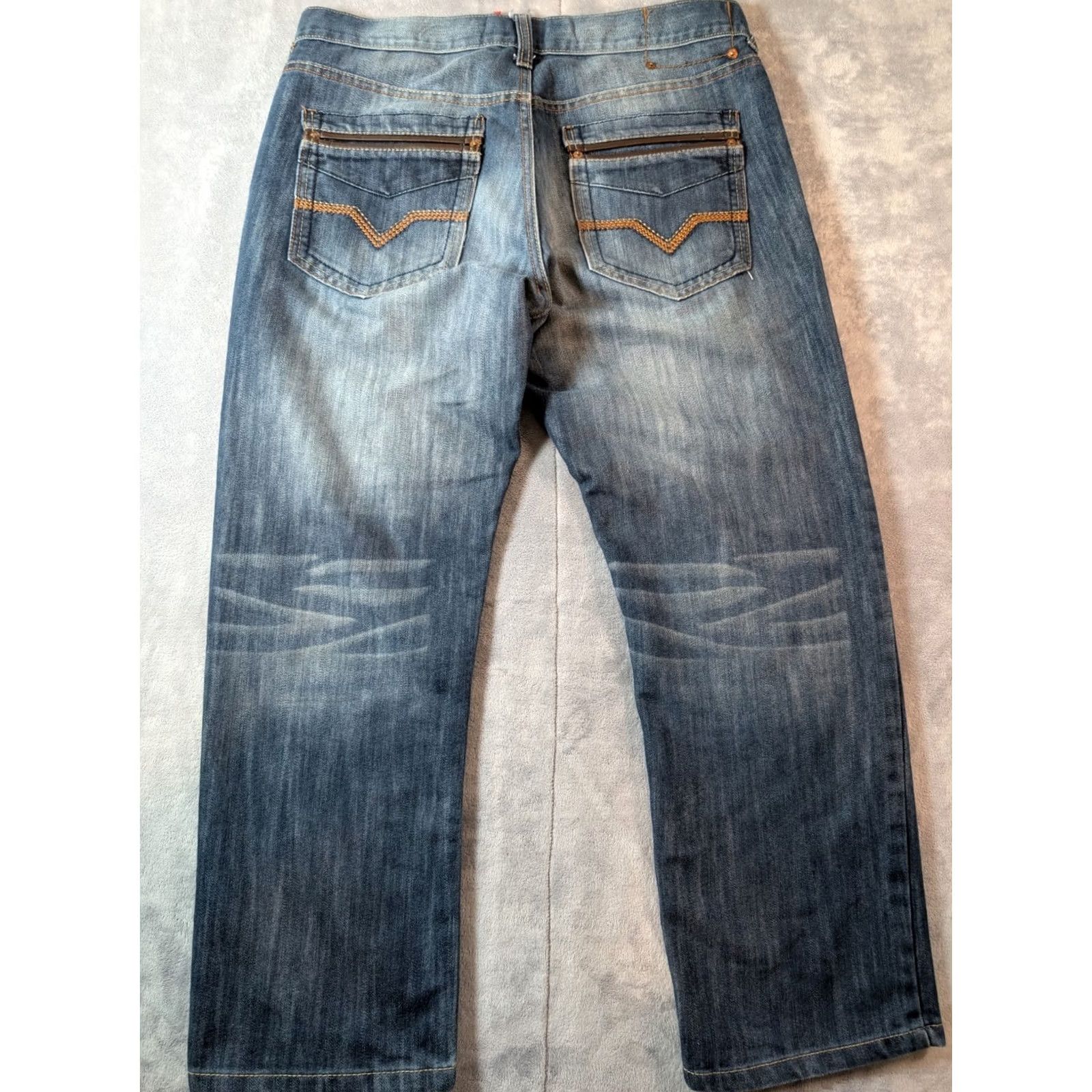 Vintage VINTAGE Mecca Jeans Men 34x28 Blue Baggy Wide Leg Y2K Grunge Goth Hip Hop 90s USA PMID? Size US 36 / EU 52 - 7 Thumbnail
