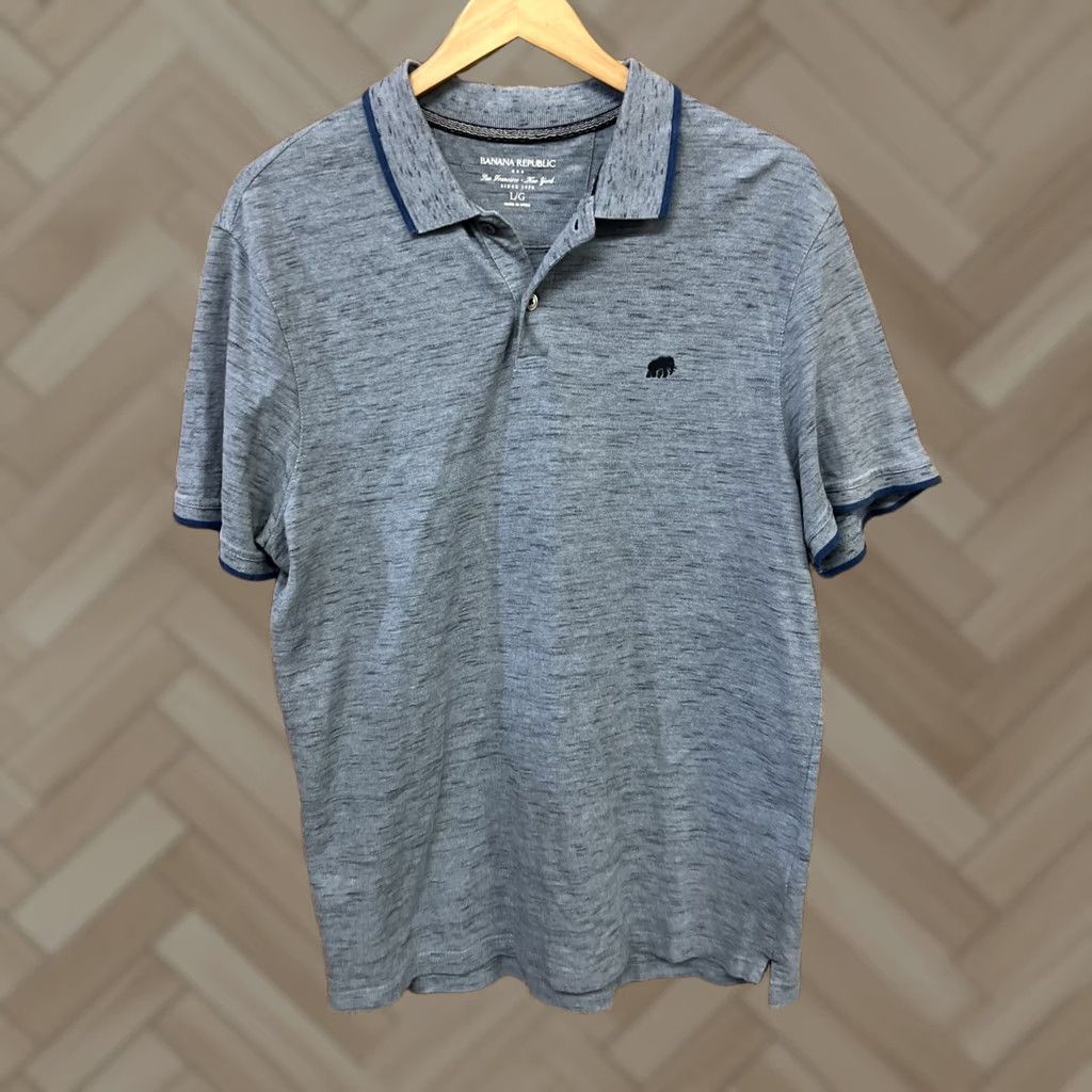 Banana Republic Banana Republic Polo Shirt Mens Large Blue Short Sleeve Size US L / EU 52-54 / 3 - 1 Thumbnail