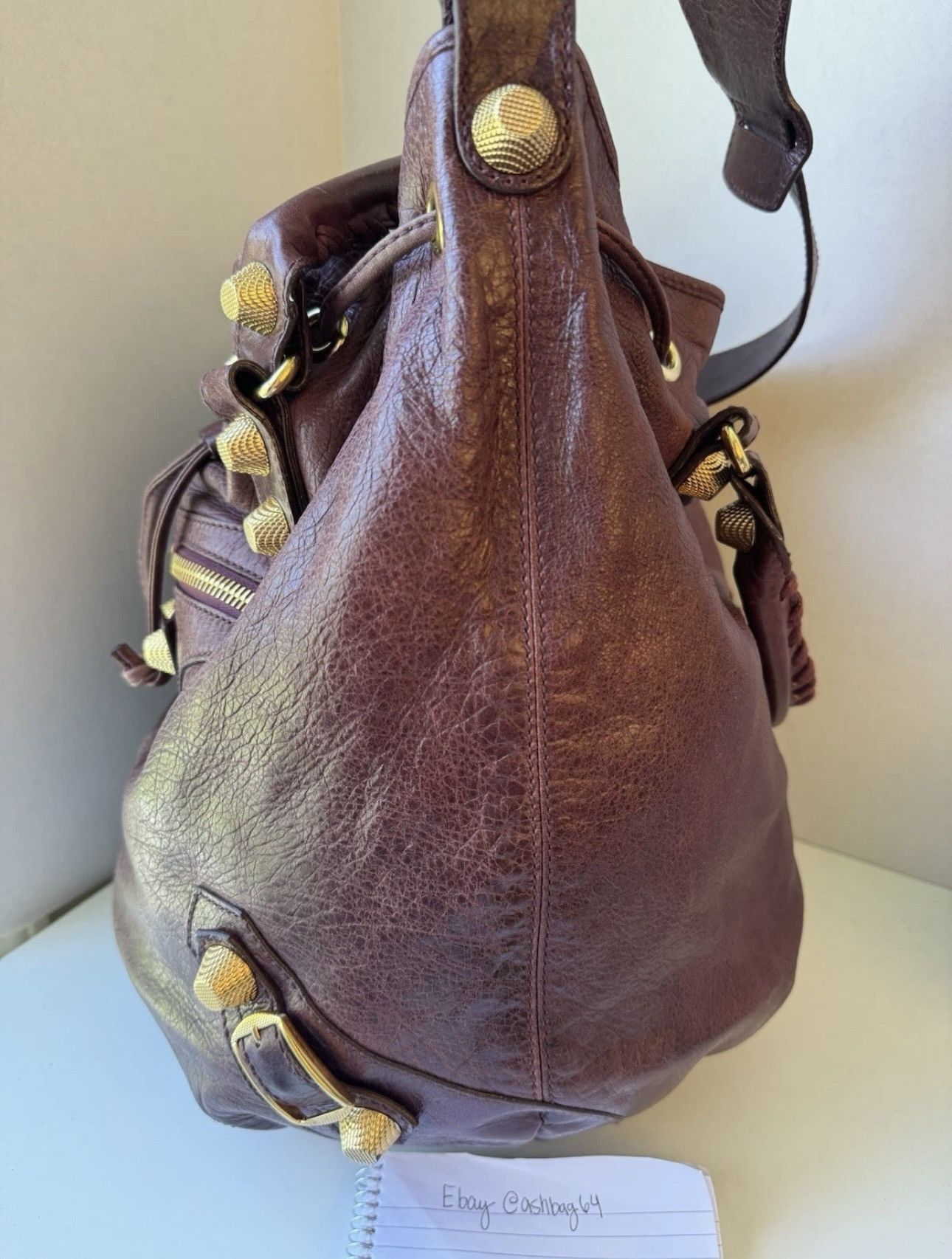 Balenciaga Balenciaga Giant Pompon Rouge Grenat Burgundy Gold Hardware Size ONE SIZE - 11 Thumbnail