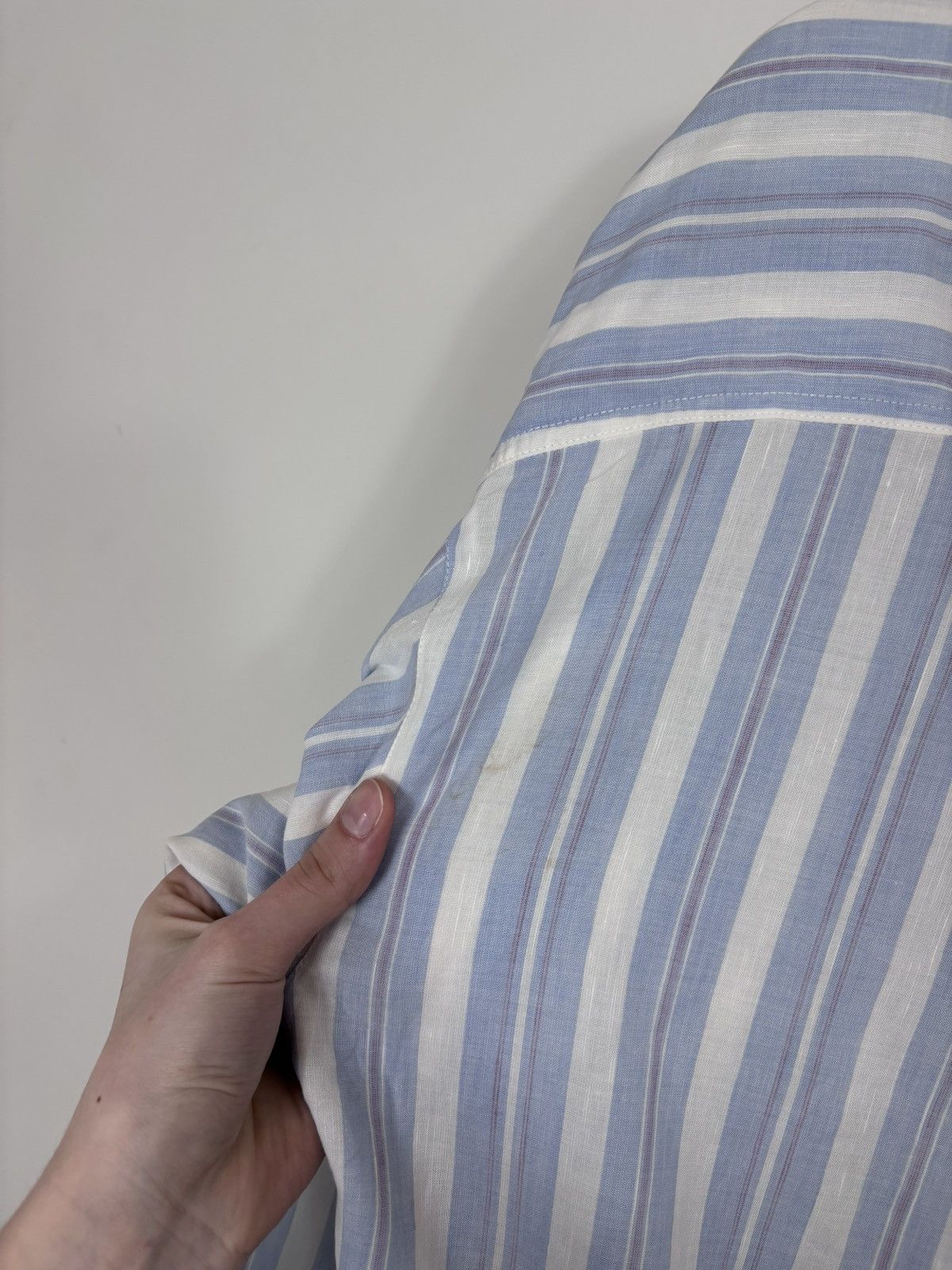 Trussardi Trussardi Vintage Women’s Blue Striped Long Sleeve Shirt Size L / US 10 / IT 46 - 19 Thumbnail