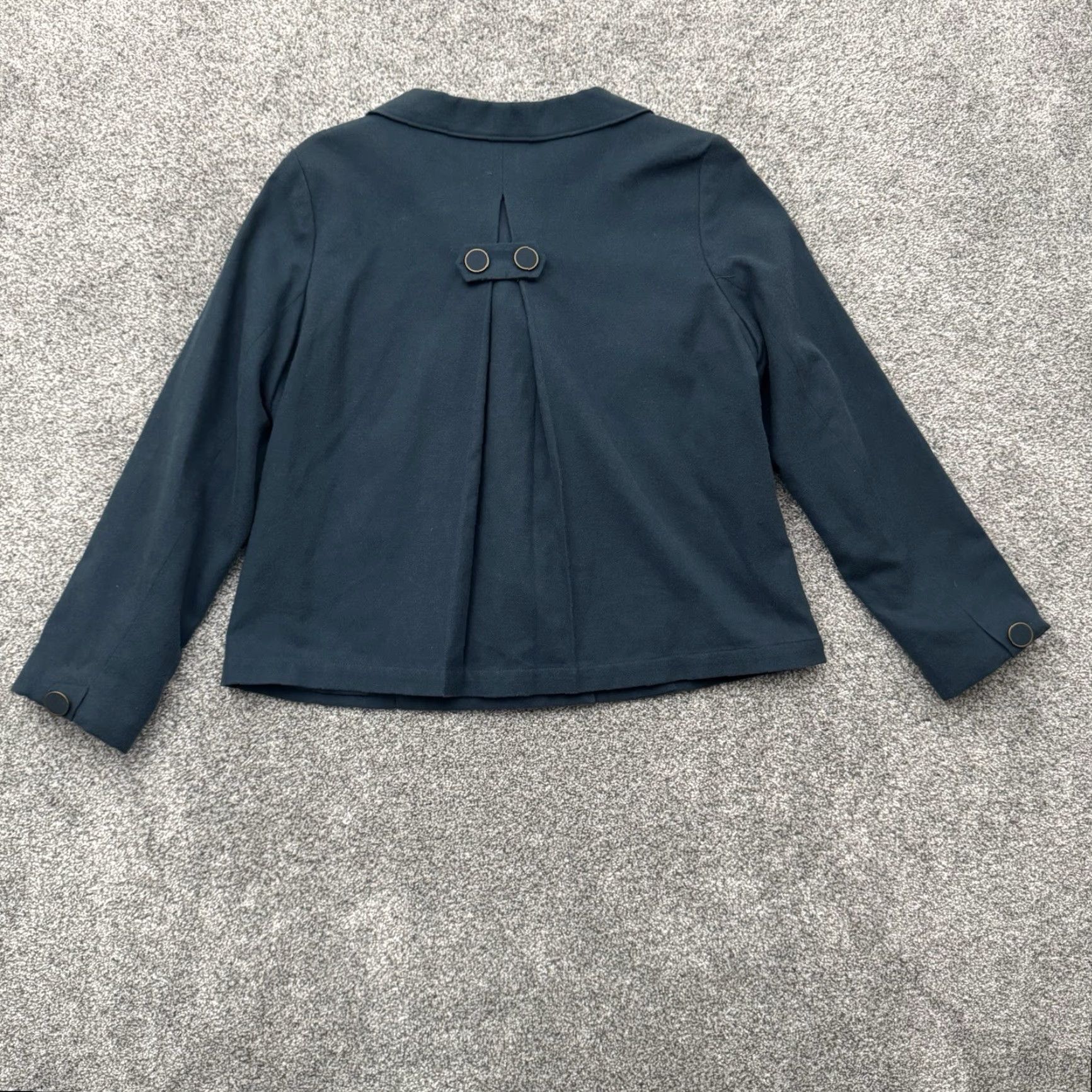 Merona Merona Jacket Womens M Double Breasted Office Preppy Minimalist Chic Teal Blue Pattern Solid Casual Workwear Pea Coat Size M / US 6-8 / IT 42-44 - 2 Thumbnail