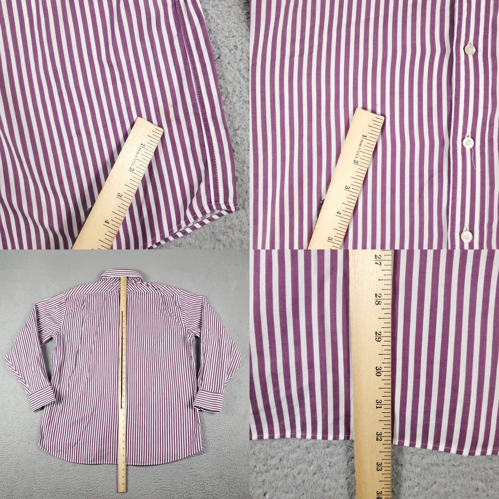 Tommy Hilfiger Tommy Hilfiger Dress Shirt Mens 17 Purple Striped Long Sleeve Button Up Casual Workwear Size US XL / EU 56 / 4 - 8 Thumbnail