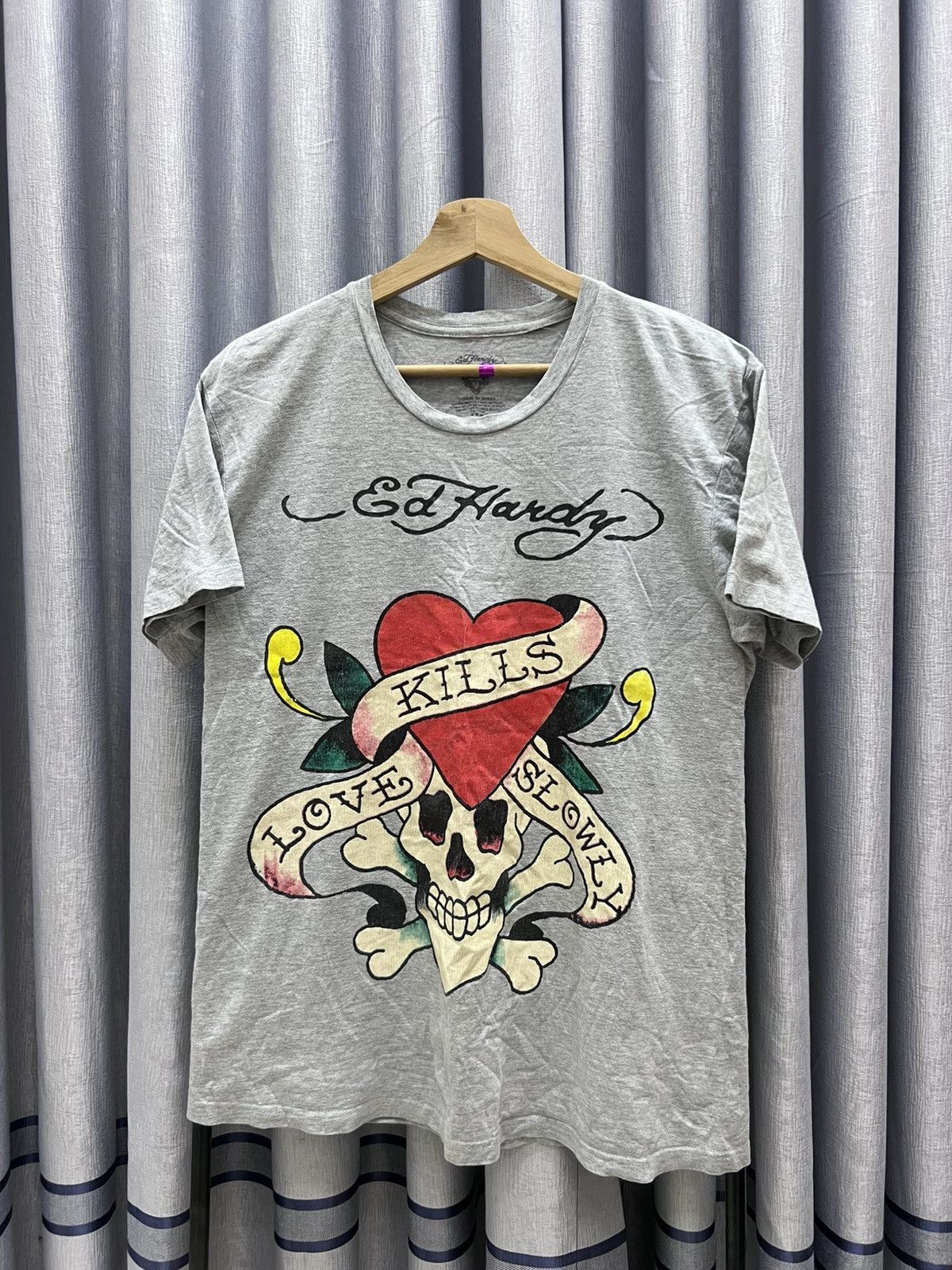 Christian Audigier Y2K Ed Hardy Tottoo Love Kill Skull Tee Size US M / EU 48-50 / 2 - 1 Thumbnail