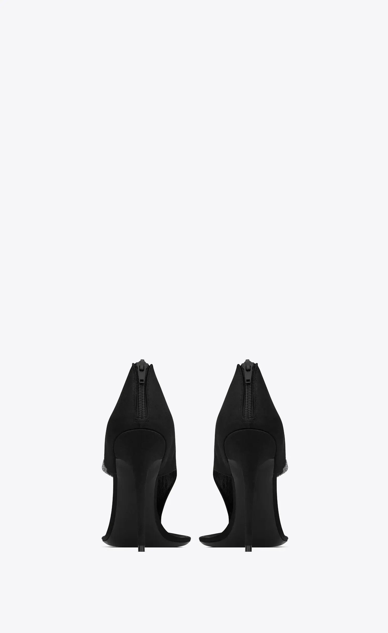 Saint Laurent Paris o1b1hav111224 Sandals Crepe Satin Rhinestones in Black Size US 7.5 / IT 37.5 - 3 Thumbnail
