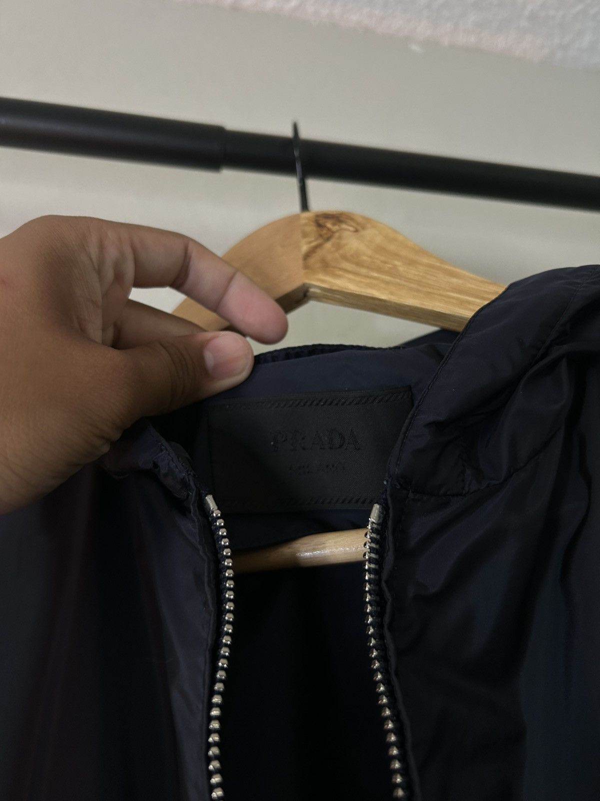 Prada Prada Two Tone Navy/Blue Nylon Zip Up Jacket Size US M / EU 48-50 / 2 - 4 Thumbnail