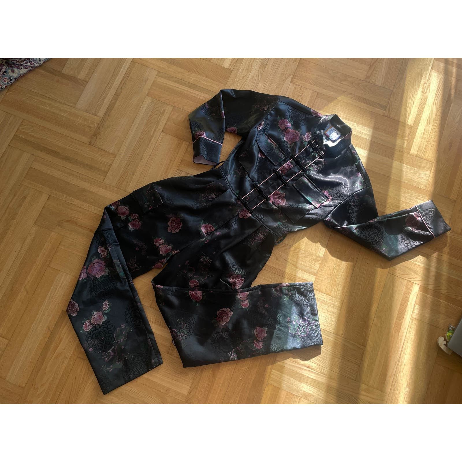 image of Floral-Black Jumpsuit By Mukzin (S), Women's (Size 26)