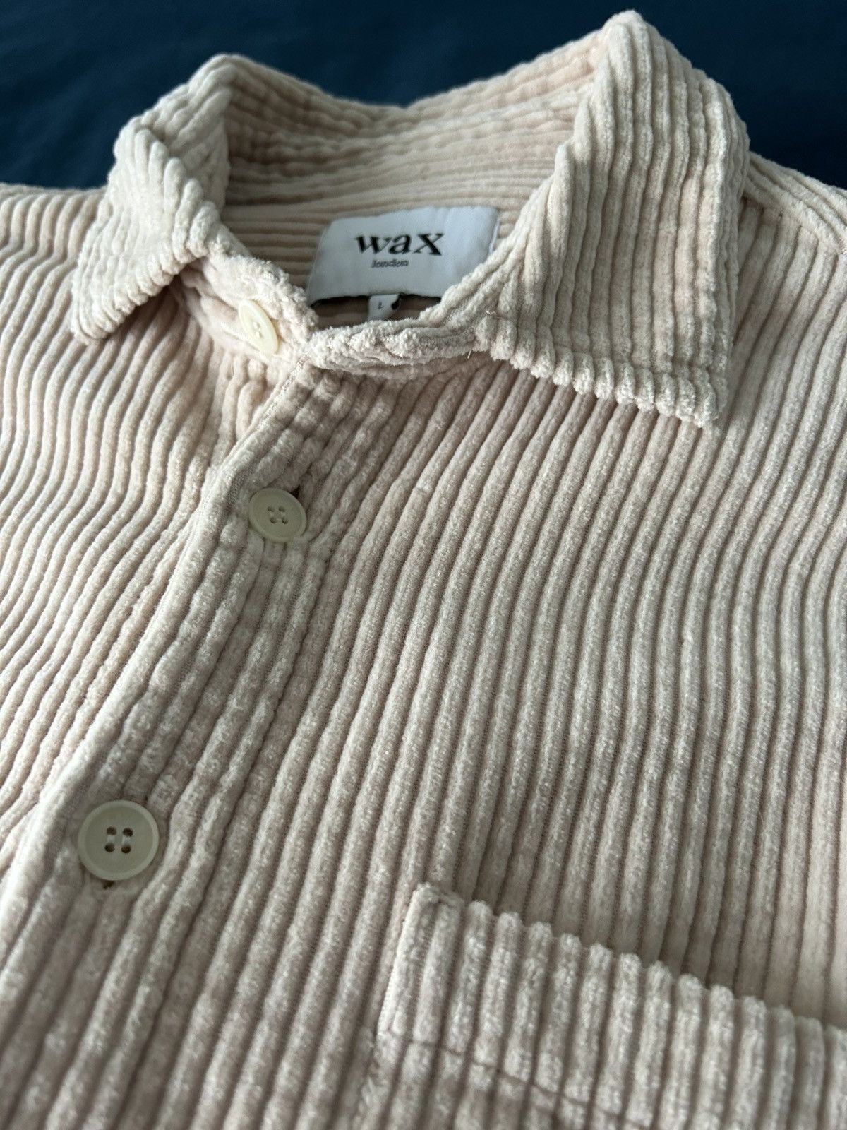 Wax London Wax London - Whiting Off-White Jumbo Cord Overshirt Size US L / EU 52-54 / 3 - 4 Thumbnail