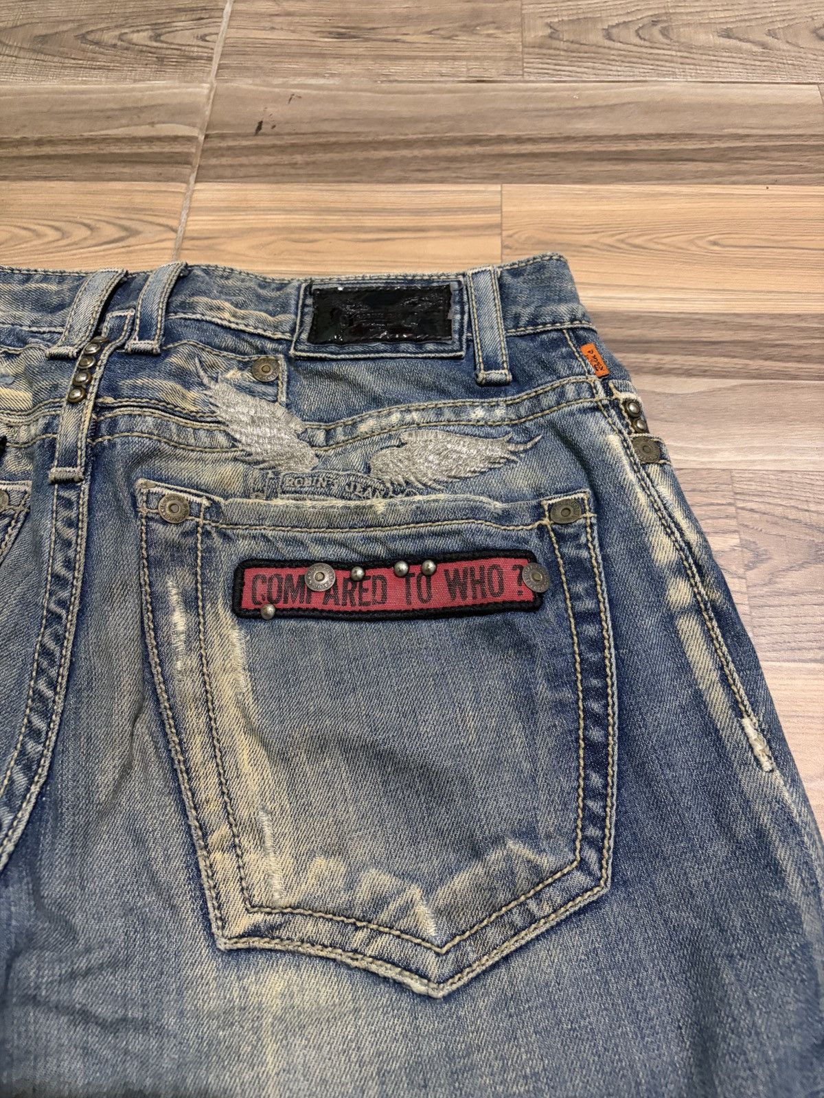 Robins Jeans ROBINS JEAN SKULL PUNK STUDDED ROCK AND ROLL JEANS SIZE 29 Size US 29 - 5 Thumbnail