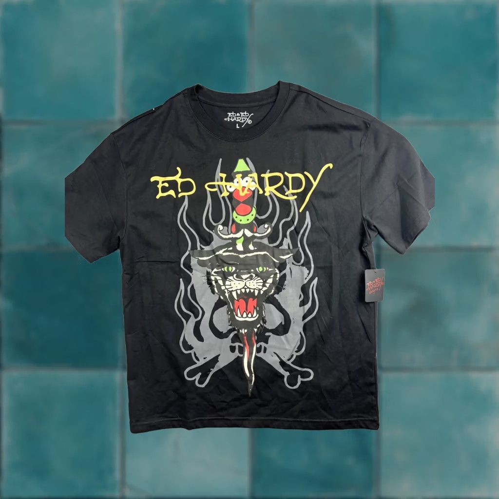 Ed Hardy Ed Hardy Shirt Mens Large Black Panther Dagger Graphic Tee Tagless Size US L / EU 52-54 / 3 - 1 Thumbnail