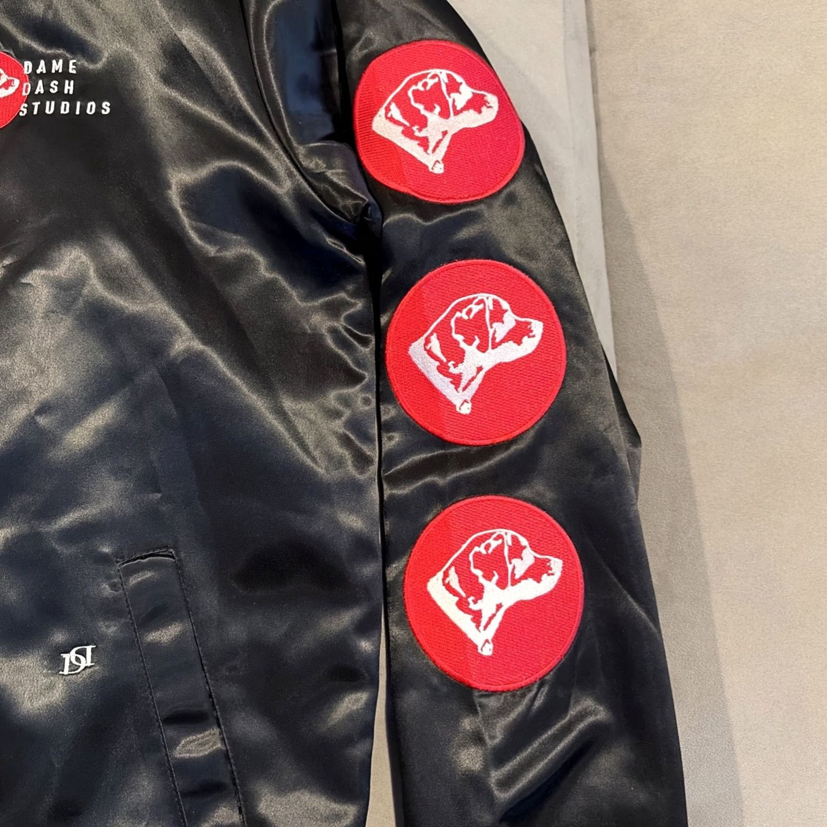 Vintage VINTAGE RARE POPPINGTON CLOTHING COMPANY DAMON / DAME DASH STUDIOS JACKET L Bomber Jacket Black Mens Size US L / EU 52-54 / 3 - 2 Thumbnail