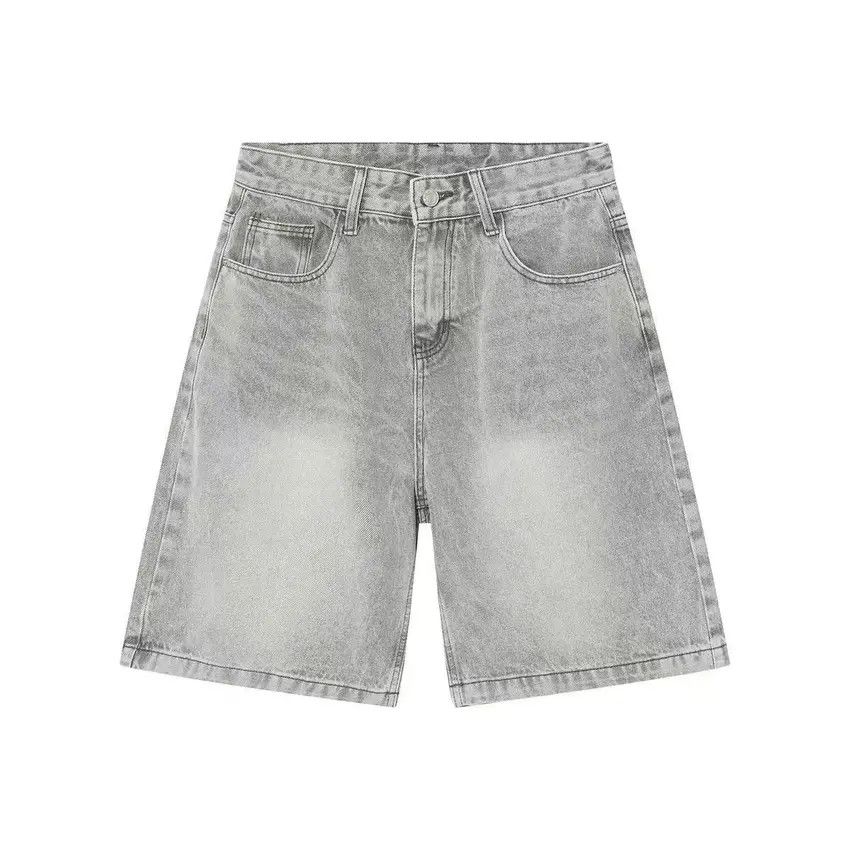 Designer × Japanese Brand Faded Gray Washed Loose Fit Denim Shorts Size US 34 / EU 50 - 4 Thumbnail