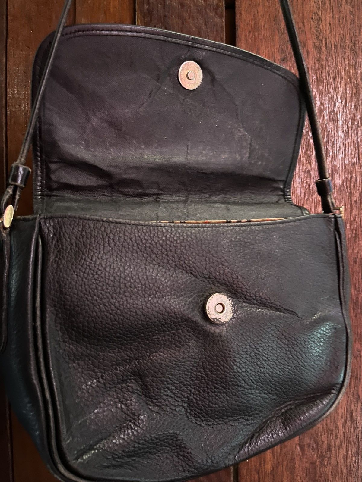 Burberry 90s Burberrys Pebbled Leather Stamped Logo Novacheck bag Size ONE SIZE - 6 Thumbnail