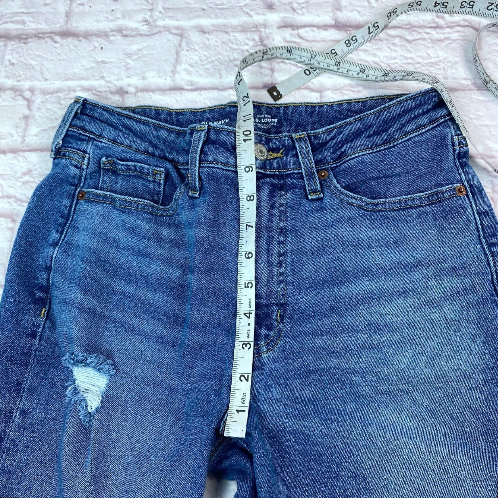 Old Navy Old Navy Jeans Womens High Rise O.G Distressed Straight Leg Sz 8 Blue Denim 30W 30L 5-Pocket City 90s Mens? Size 30" / US 8 / IT 44 - 6 Thumbnail