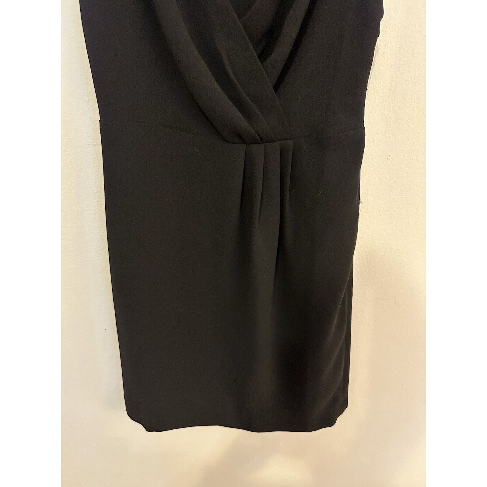 Loft Ann Taylor Black Dress Size 4P Petites Loft Bow V Neck Size S / US 4 / IT 40 - 3 Thumbnail