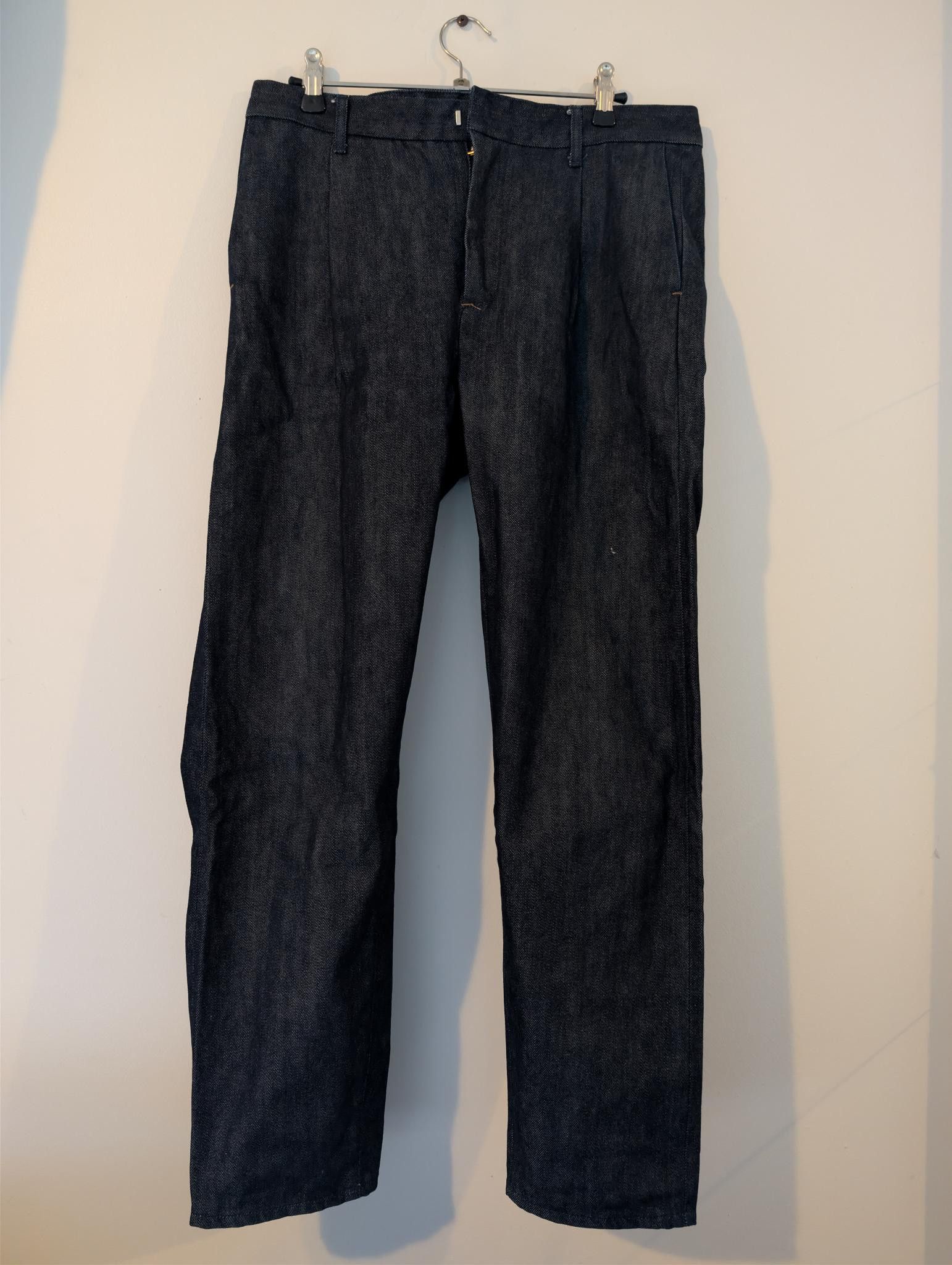 Still By Hand Denim Tapered Pants Navy