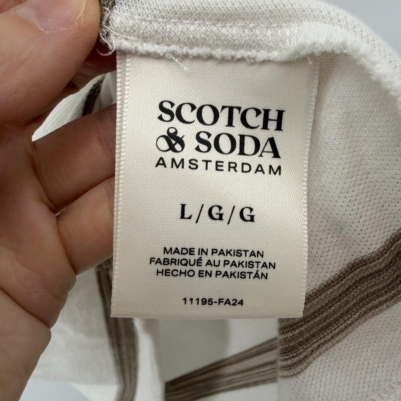 Scotch & Soda Scotch & Soda Amsterdam Men’s T-Shirt Size L White Brown Size US L / EU 52-54 / 3 - 3 Thumbnail