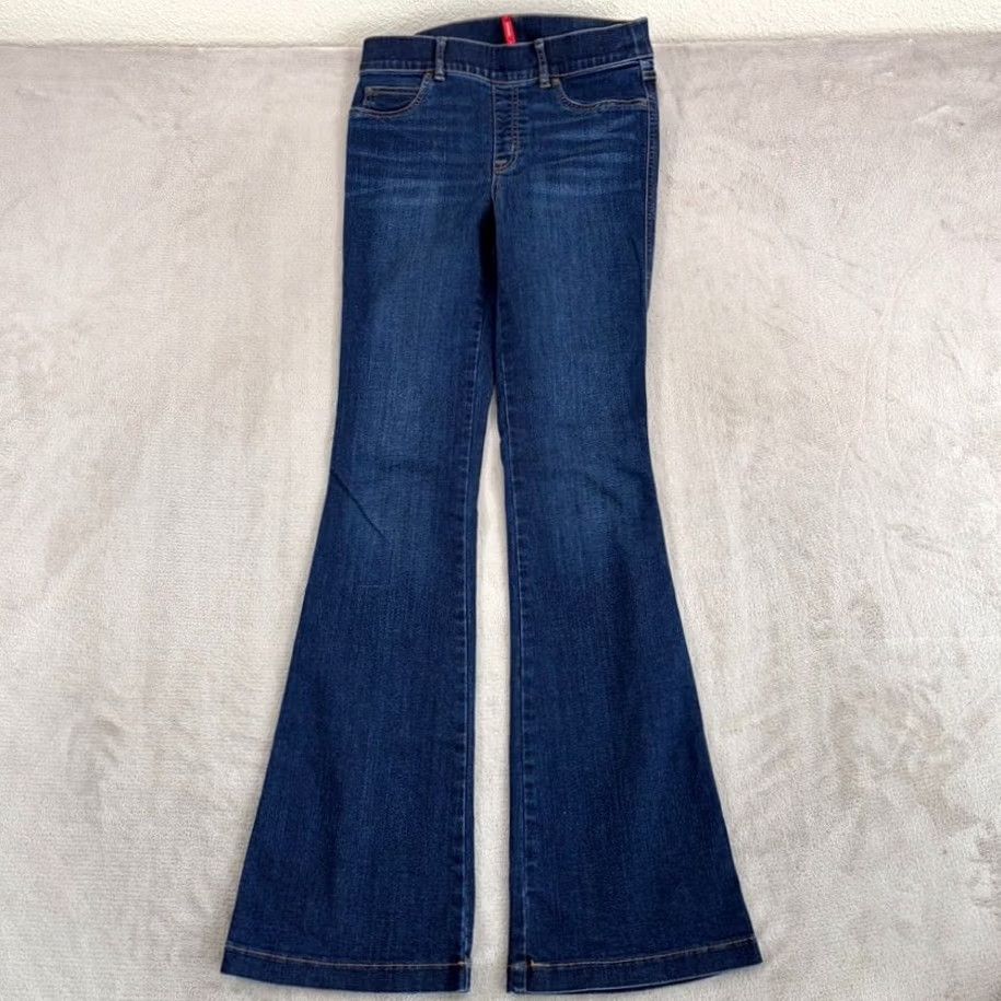 Spanx Spanx Shape Every Wear High Rise Pull On Flare Jeans Women S Blue Midnight Stretch Denim 34in Inseam Regular Size S Size 28" / US 6 / IT 42 - 3 Thumbnail