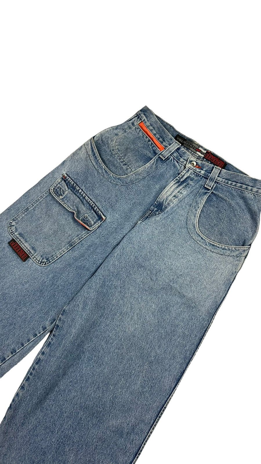 JNCO × Vintage Super Rare Y2K JNCO Solid State 313 CD Baggy Cargo Jeans Size US 33 - 4 Thumbnail