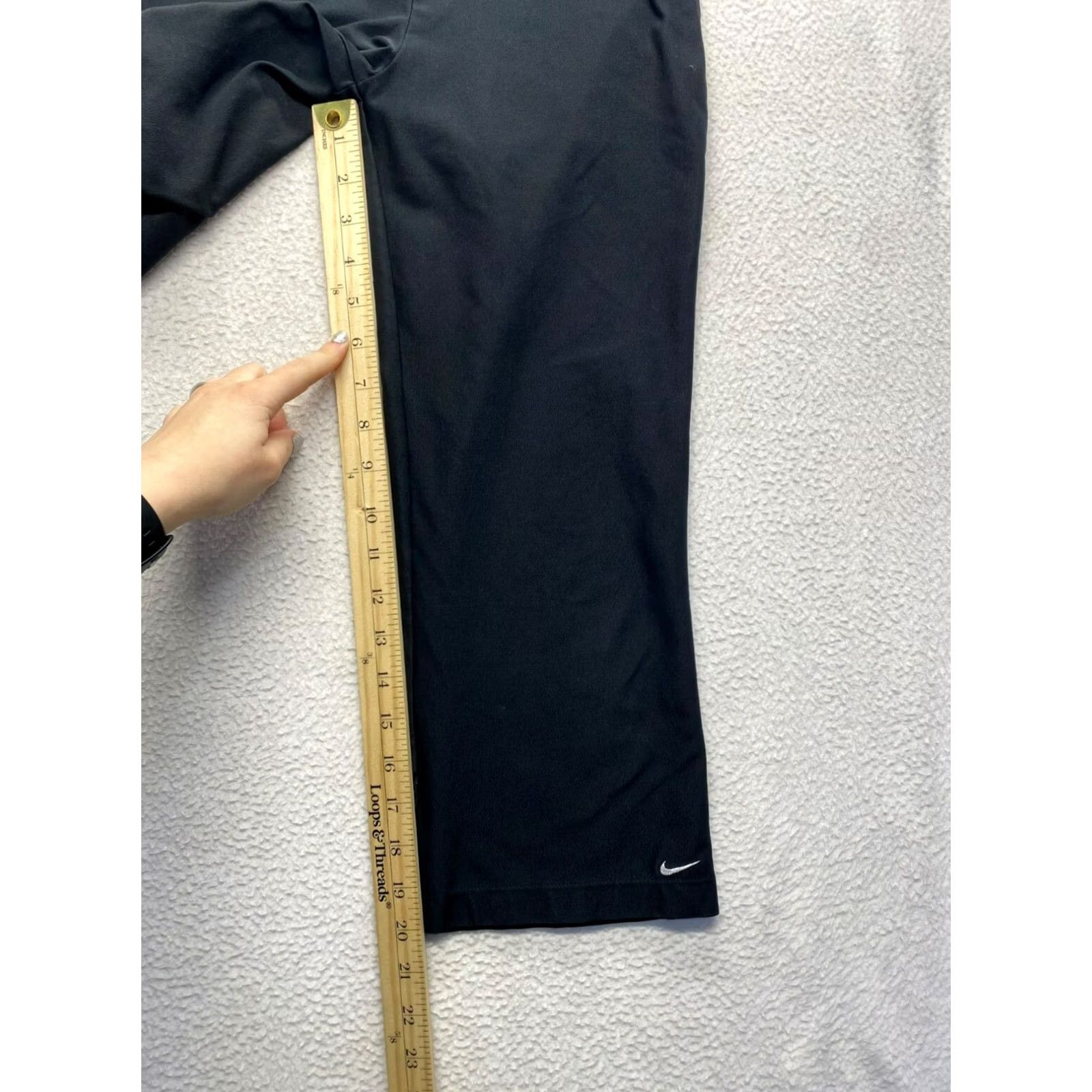 Nike Nike Dri-Fit Capri Pants Womens XS Black Wide-Leg Yoga Capris Size 26" / US 2 / IT 38 - 6 Thumbnail