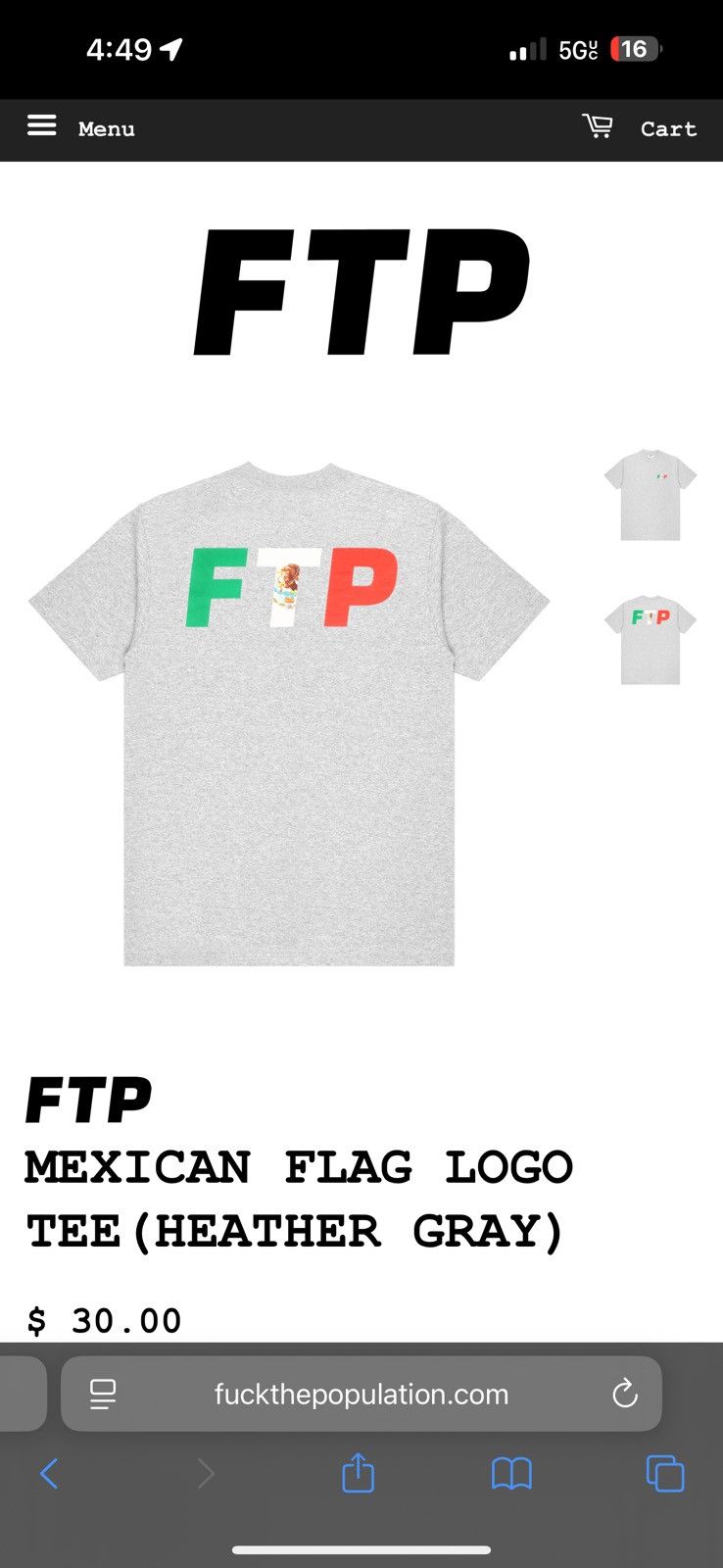 Fuck The Population FTP MEXICAN LOGO TEE Size US L / EU 52-54 / 3 - 2 Thumbnail
