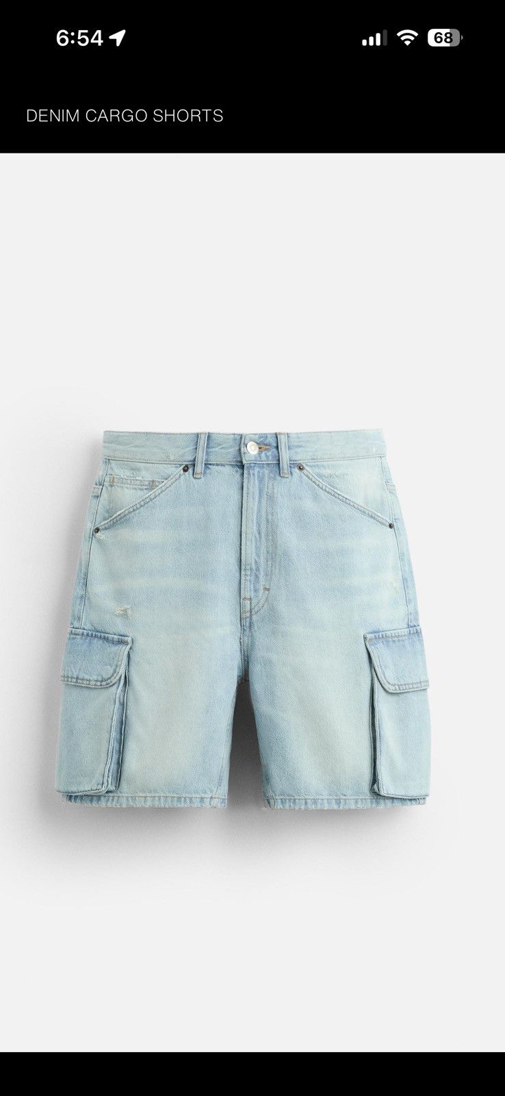 Zara Zara Denim Cargo Shorts Size US 30 / EU 46 - 4 Thumbnail