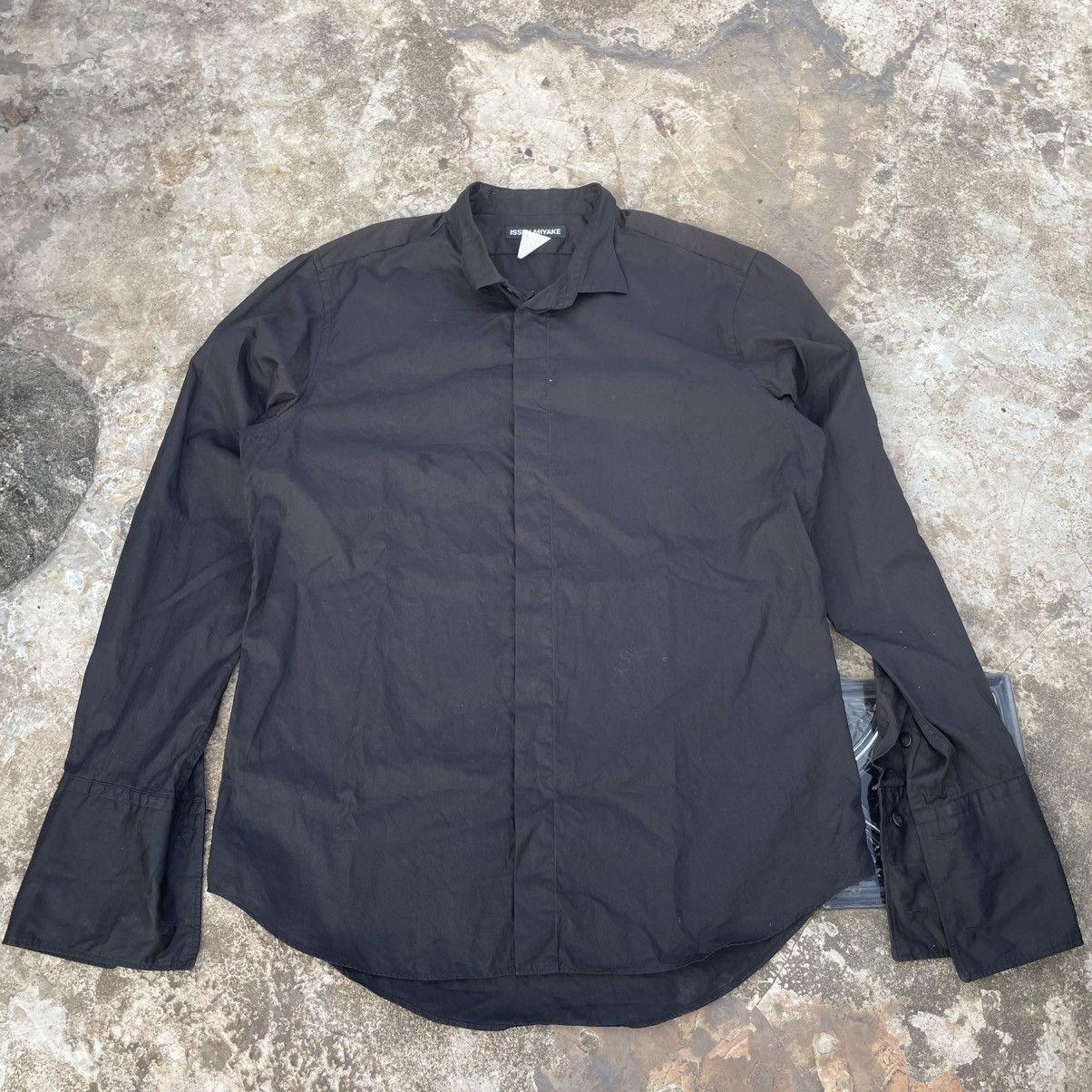Issey Miyake Issey Miyake Black Long Sleeve Shirt Made in Japan Size US L / EU 52-54 / 3 - 2 Thumbnail