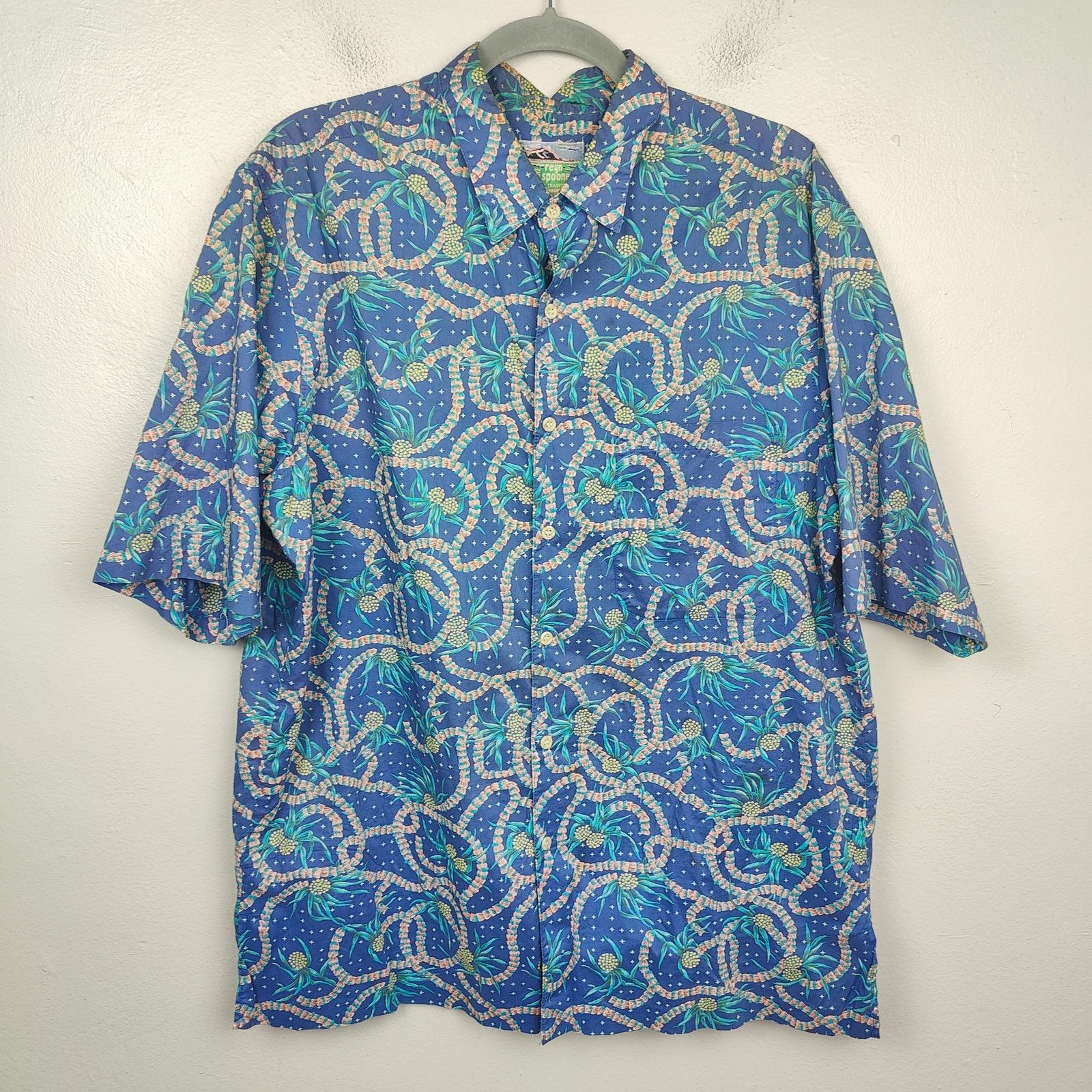 Reyn Spooner Vintage Reyn Spooner Button Up Shirt Mens Large Blue Floral Size US L / EU 52-54 / 3 - 1 Thumbnail