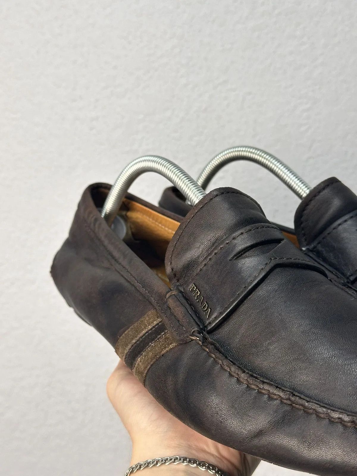 Vintage Prada Shoes Brown Leather Vintage Design luisvuitton Style Size US 9.5 / EU 42-43 - 8 Thumbnail
