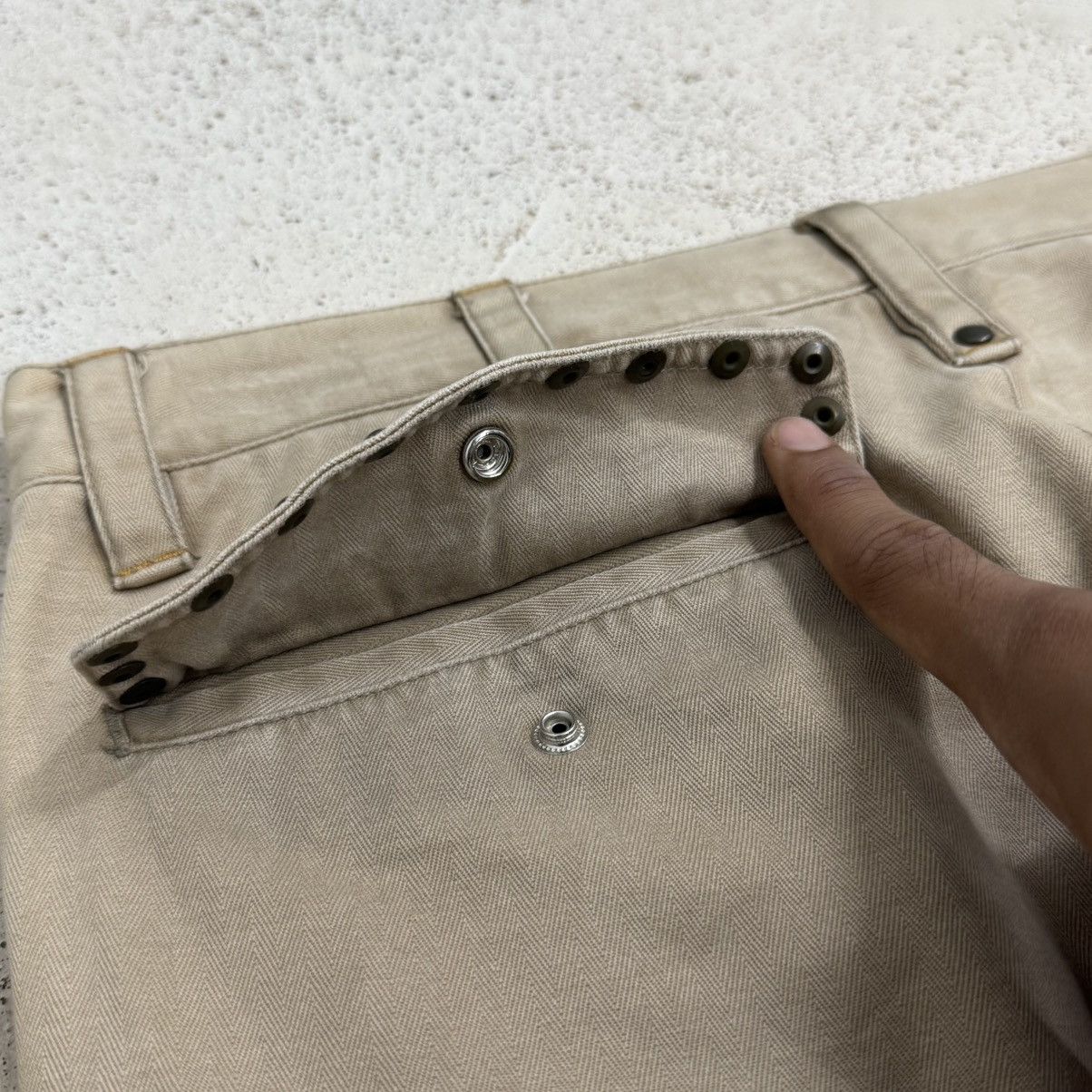 Japanese Brand Vintage Y2K Rescue Squad Studded Pocket High Oz Denim Size US 32 / EU 48 - 18 Thumbnail