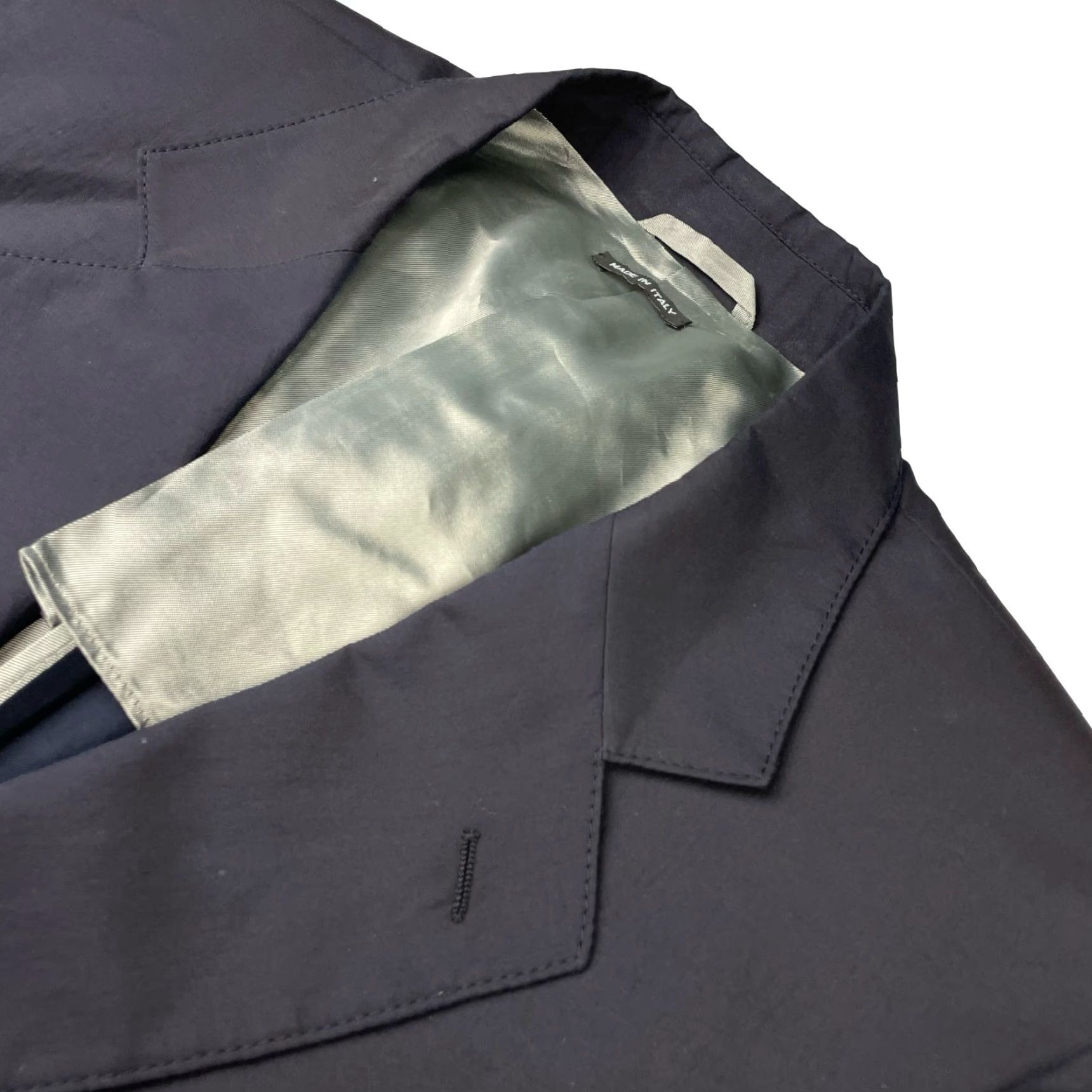 Giorgio Armani Giorgio Armani Black Label Blazer Navy Slim Fit 2-Button Cotton/Silk 46R Regular Men Ventless Italy Notch Buttoned 46 US Size 46R - 2 Thumbnail