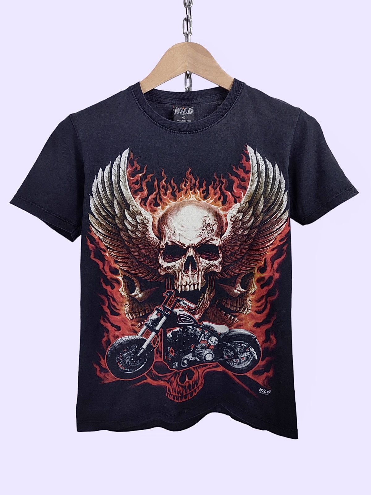 Vintage Y2K Vintage Wild Skull Flame Graphic Print Tee Size US S / EU 44-46 / 1 - 1 Thumbnail