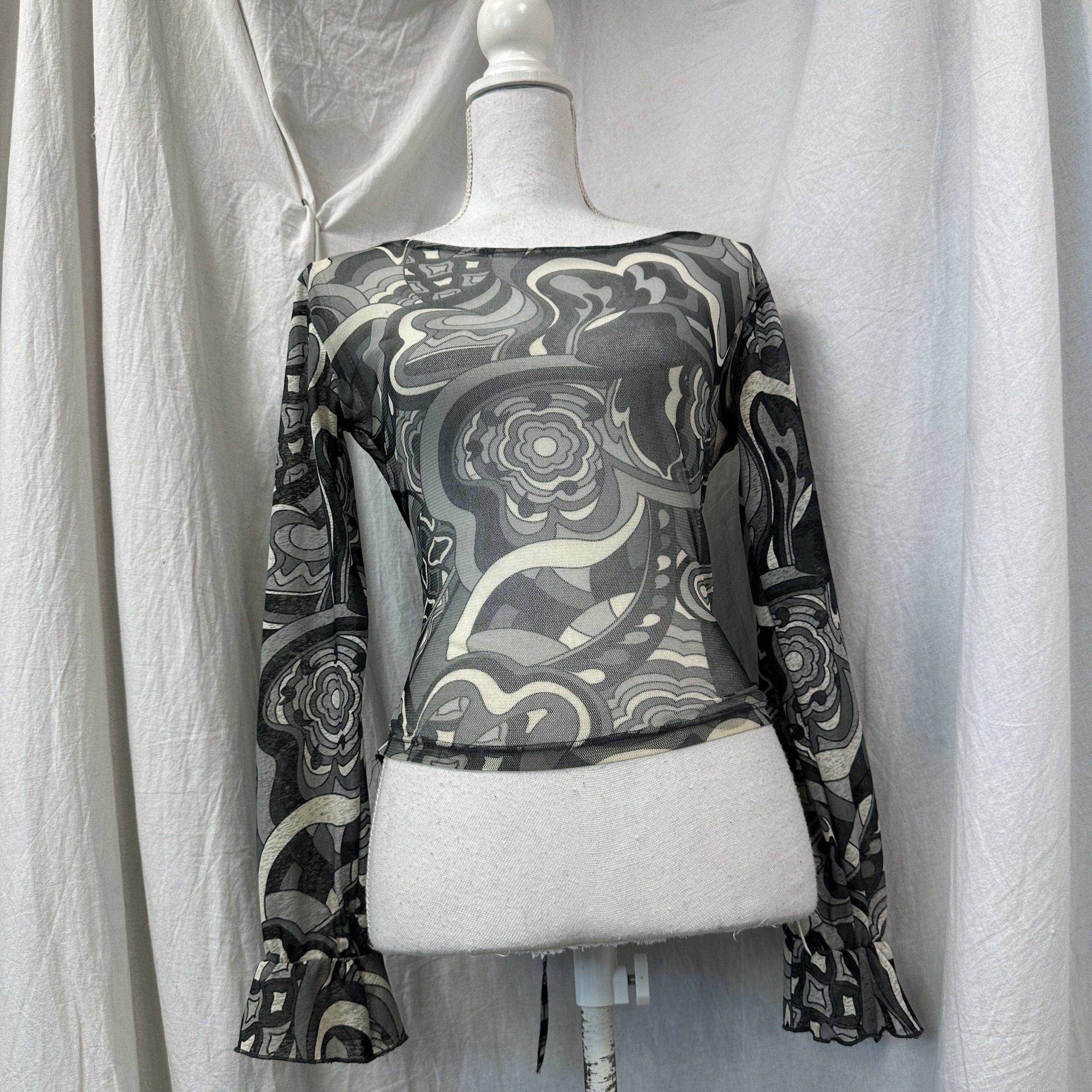 Vintage Vintage Avant Garde Printed Binding Meshtop Y2K Size M / US 6-8 / IT 42-44 - 7 Thumbnail