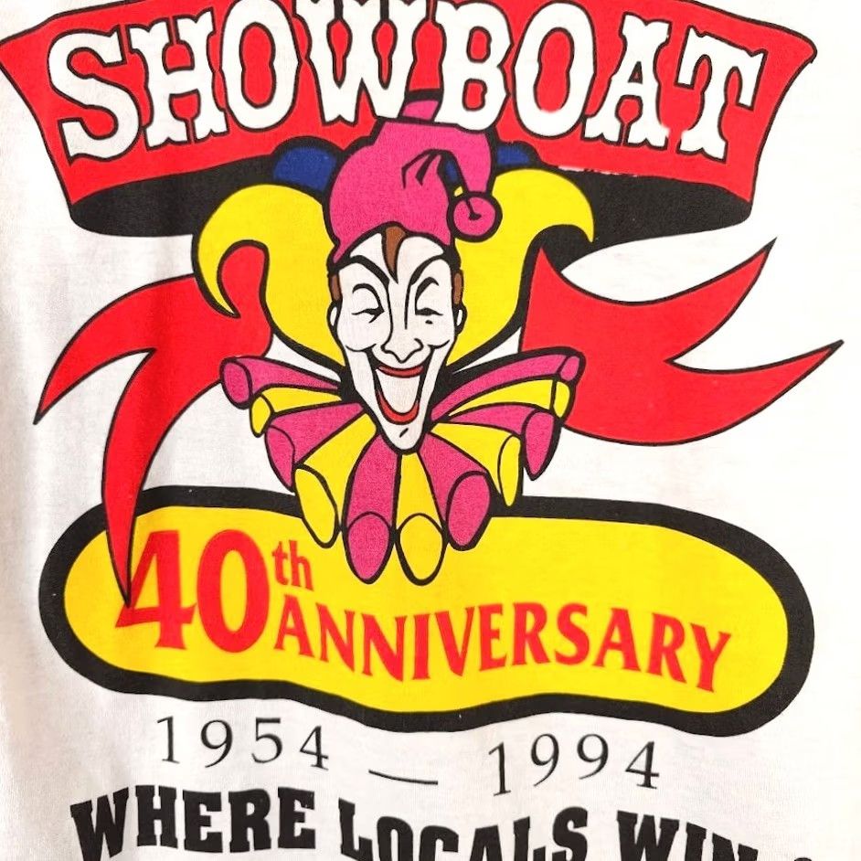Hanes VINTAGE Hanes Showboat Casino T Shirt Mens Size M White 90s CLOSED Made In USA Mens Size US M / EU 48-50 / 2 - 5 Thumbnail