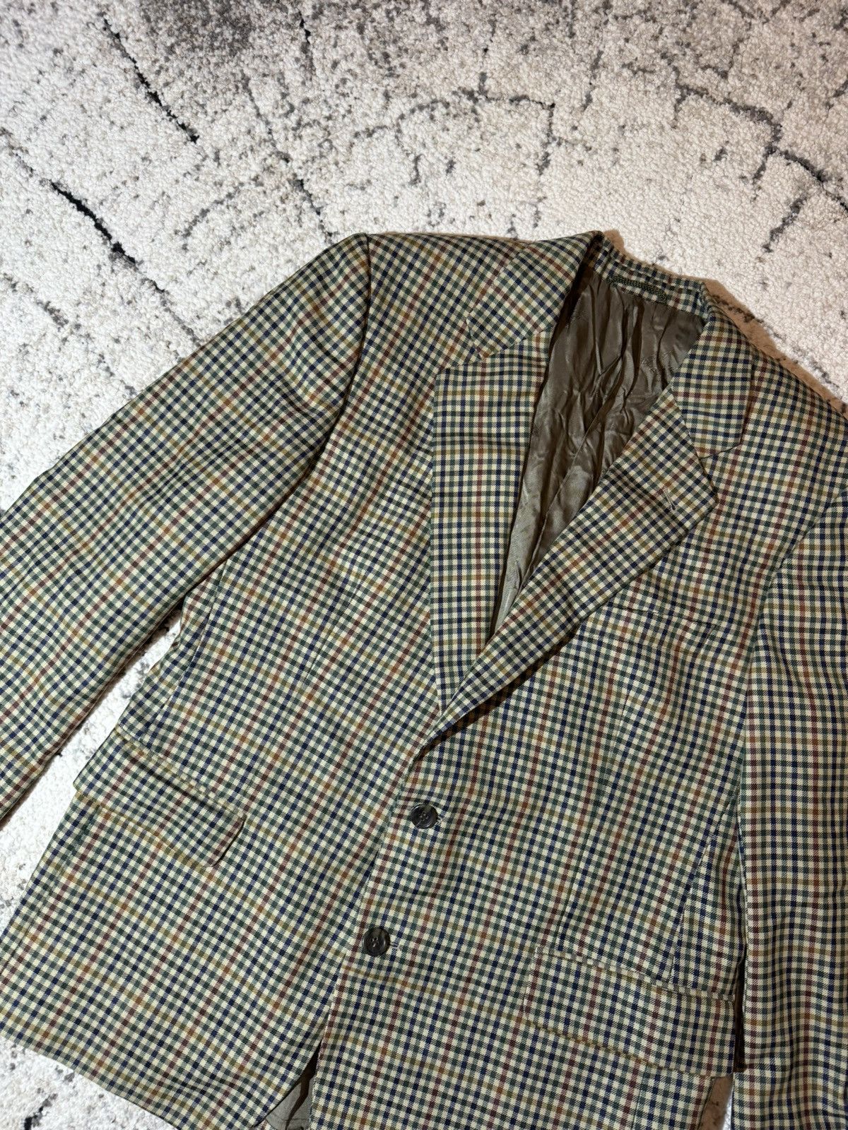 Burberry × Vintage Burberry’s Vintage Plaid Check Blazer Oldmoney Men’s Large Size 44R - 3 Thumbnail