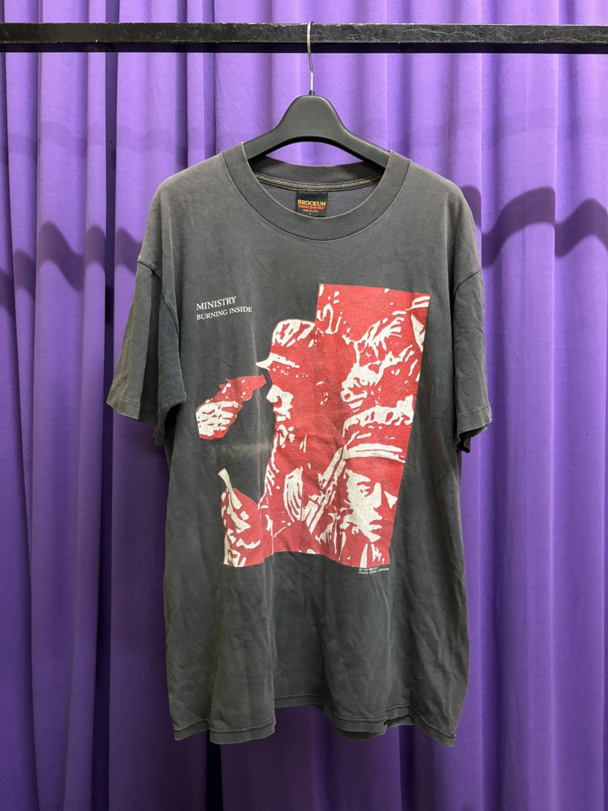 Band Tees vintage distressed sun faded ministry 1991 burning inside Size US L / EU 52-54 / 3 - 1 Thumbnail