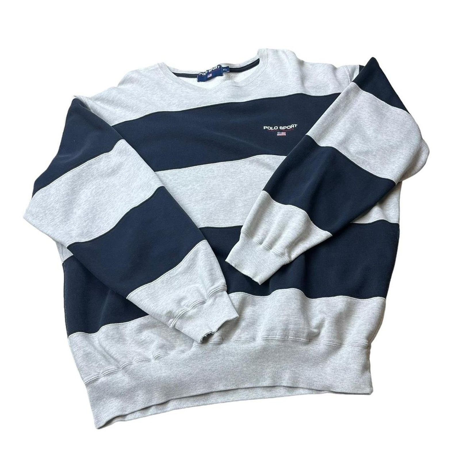 Polo Ralph Lauren Vintage Polo Sport Striped Crewneck Size US XL / EU 56 / 4 - 2 Thumbnail