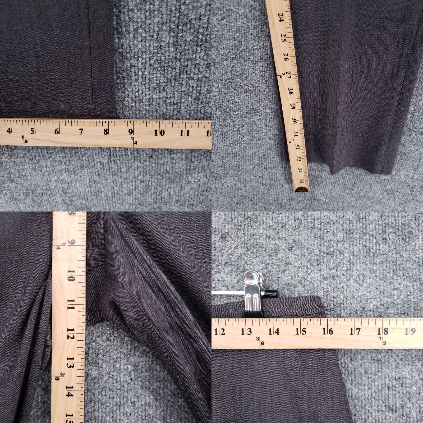 Vintage Tahari Pants Womens 8 Gray Straight Leg Mid Rise Flat Front Zip Slacks Dress Pants Womens Mens? Size 30" / US 8 / IT 44 - 8 Thumbnail