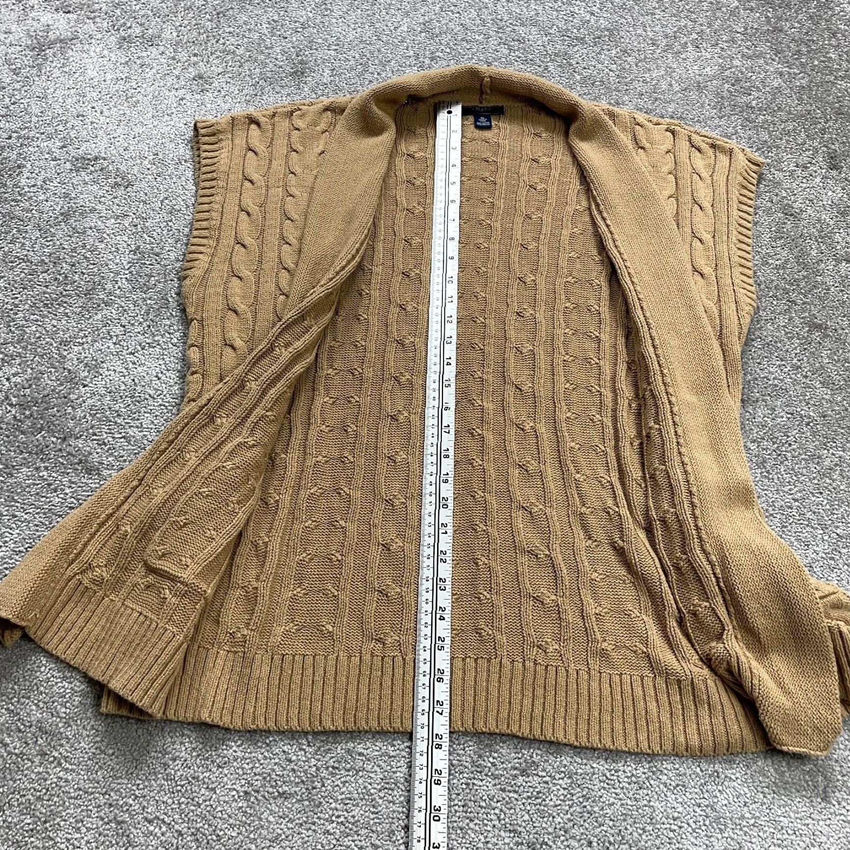 Chaps VINTAGE CHAPS Open Vest Sweater Womens XL Brown Cable Knit Sleeveless Casual Size XL / US 12-14 / IT 48-50 - 5 Thumbnail
