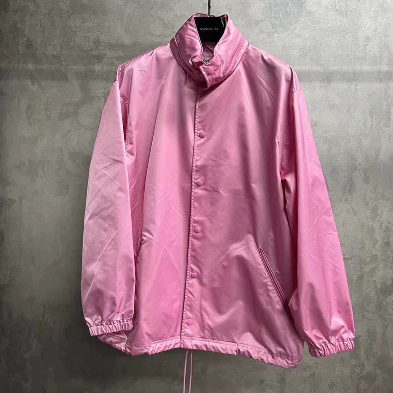 Balenciaga Pink Embroidered Logo Coach Jacket Size US M / EU 48-50 / 2 - 1 Thumbnail