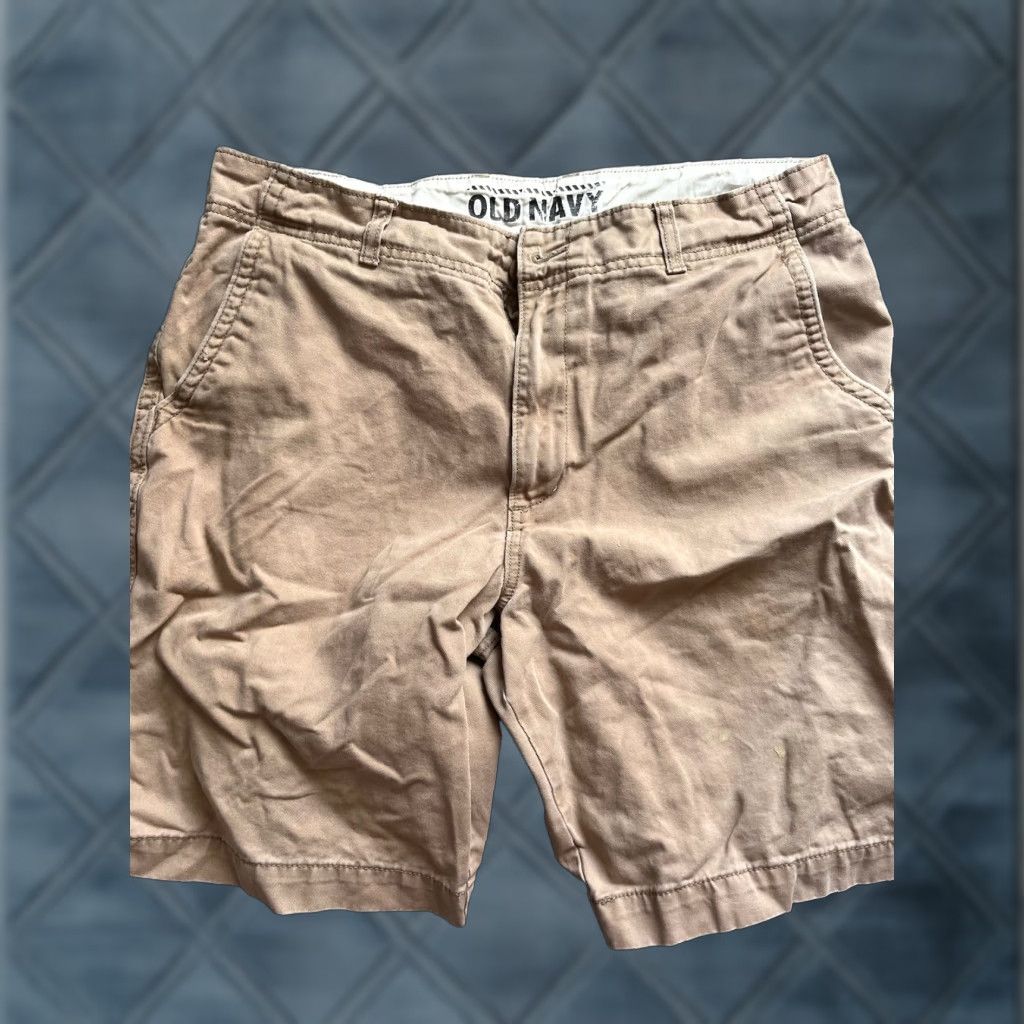 Old Navy OLD NAVY Casual SHORTS Beige Khaki Cotton Knit Men Size 36 Size US 36 / EU 52 - 1 Thumbnail