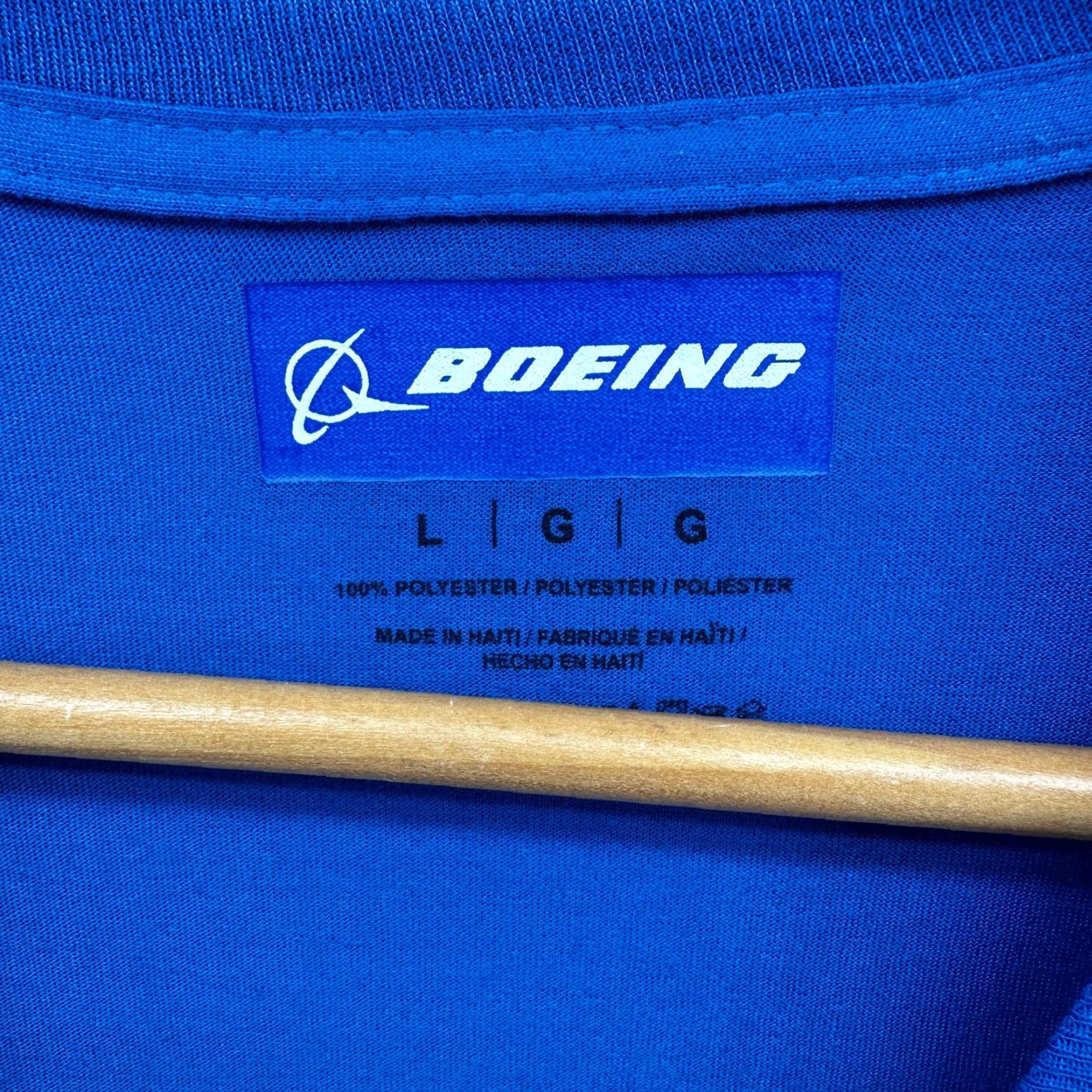 Vintage Boeing T-Shirt Blue Men's Large Short Sleeve Crew Neck Pullover Mission Ready Regular Fit Easy Care Size US L / EU 52-54 / 3 - 2 Thumbnail