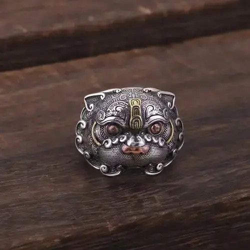 Jewelry × Sterling Silver Dragon Ring Adjustable 925 Sterling Silver Size ONE SIZE - 1 Thumbnail