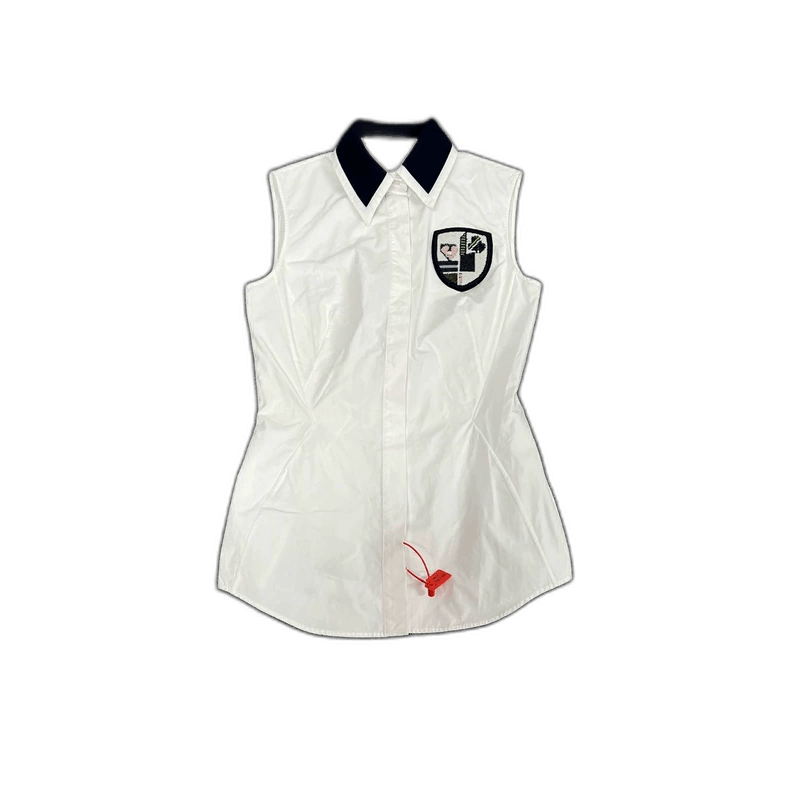 Dior Dior White Sleeveless Shirt with Logo-2506 Size S / US 4 / IT 40 - 1 Thumbnail