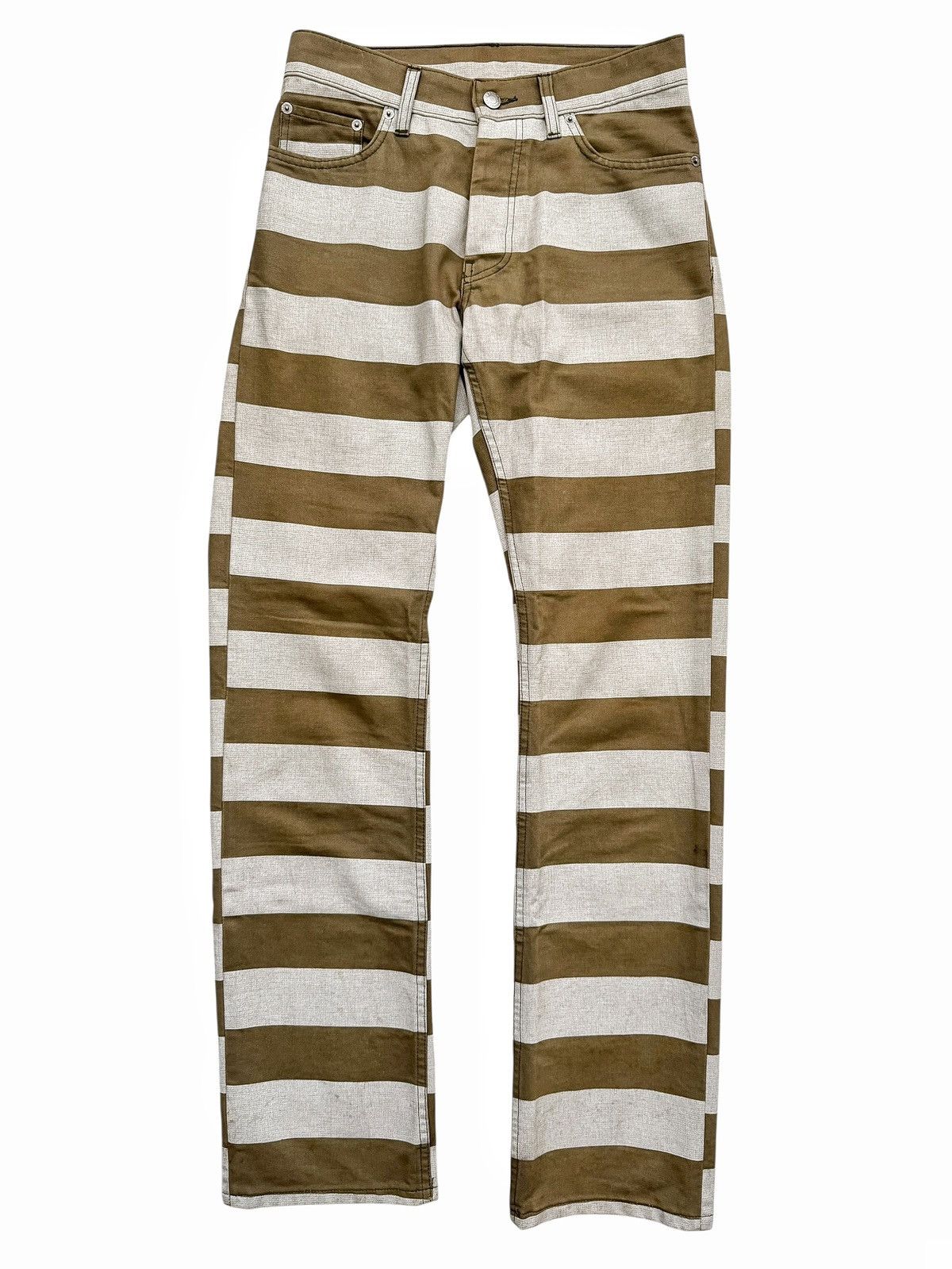 Helmut Lang 1999 Prisoner Denim Stripe Pants Size US 28 / EU 44 - 1 Thumbnail