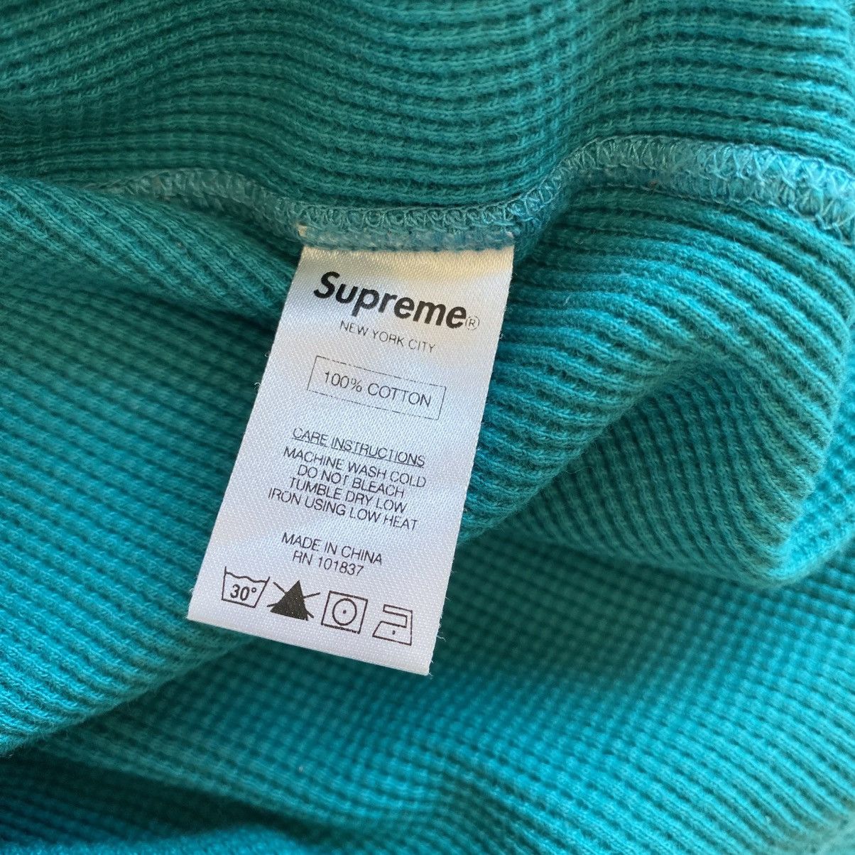 Supreme Supreme T-Shirt Sleeve Logo Longsleeve Top Turquoise 2016 Size US XL / EU 56 / 4 - 6 Thumbnail
