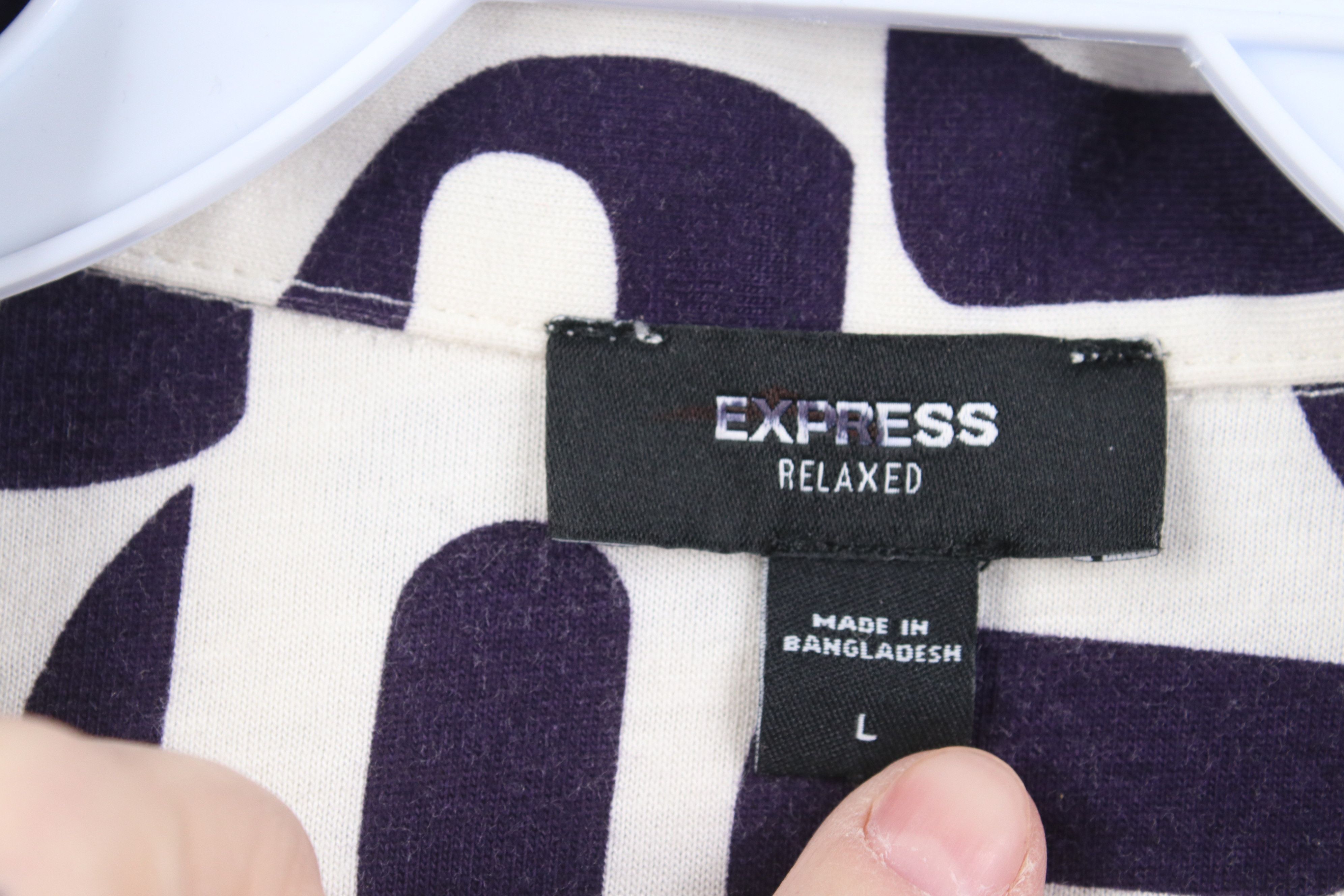 Express New Express Fit Camp Collar Geometric Collared Polo Shirt Size US L / EU 52-54 / 3 - 6 Thumbnail