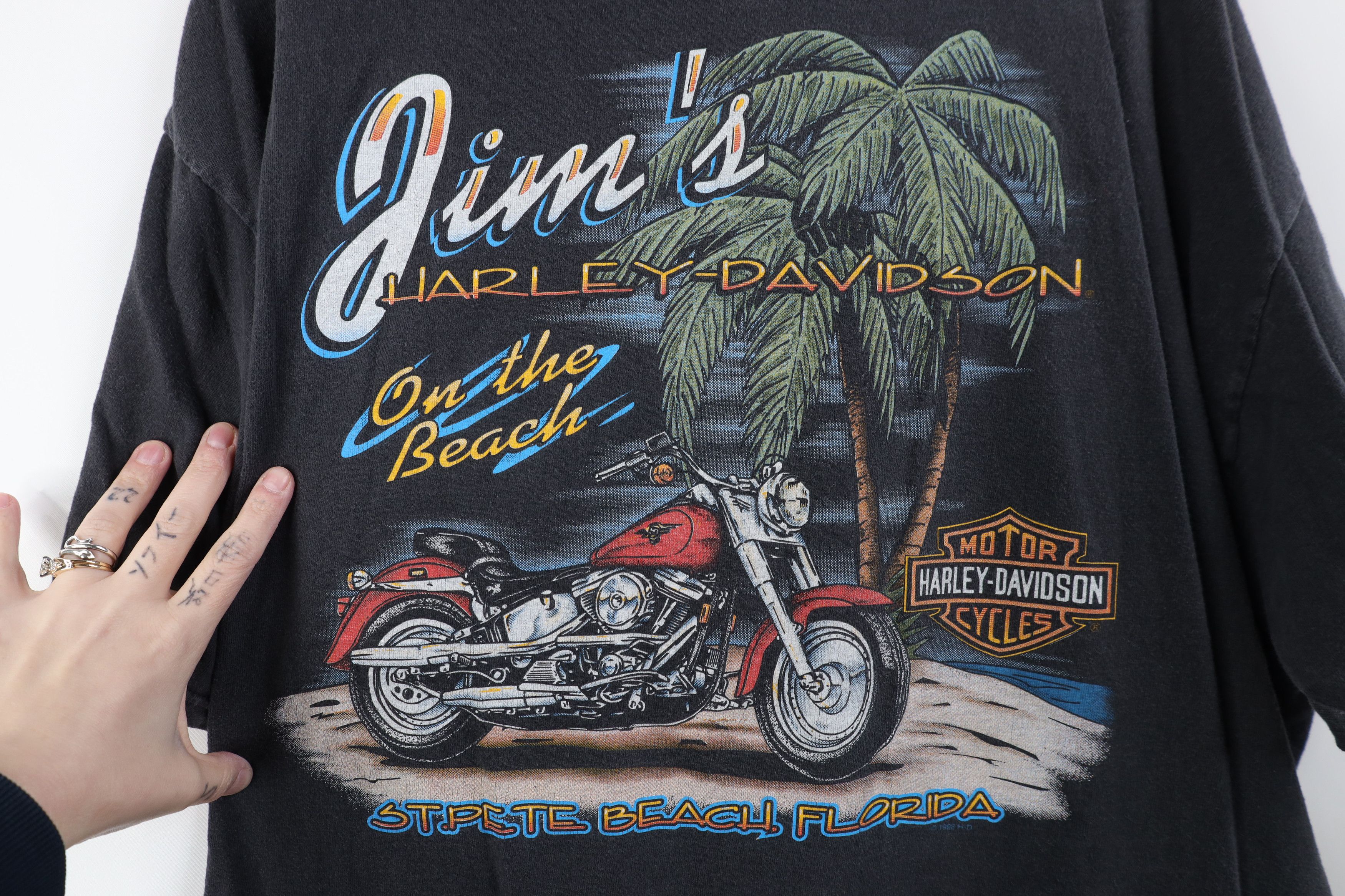 Harley Davidson Vintage 90s Y2K Harley Davidson Fire Flames Phoenix T-Shirt Size US XL / EU 56 / 4 - 11 Thumbnail