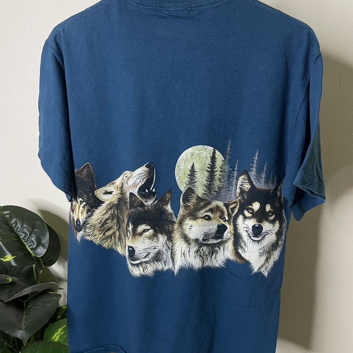 Habitat × Vintage Vintage 1992 Habitat Wolf Double Sided Graphic T Shirt Size US M / EU 48-50 / 2 - 6 Thumbnail